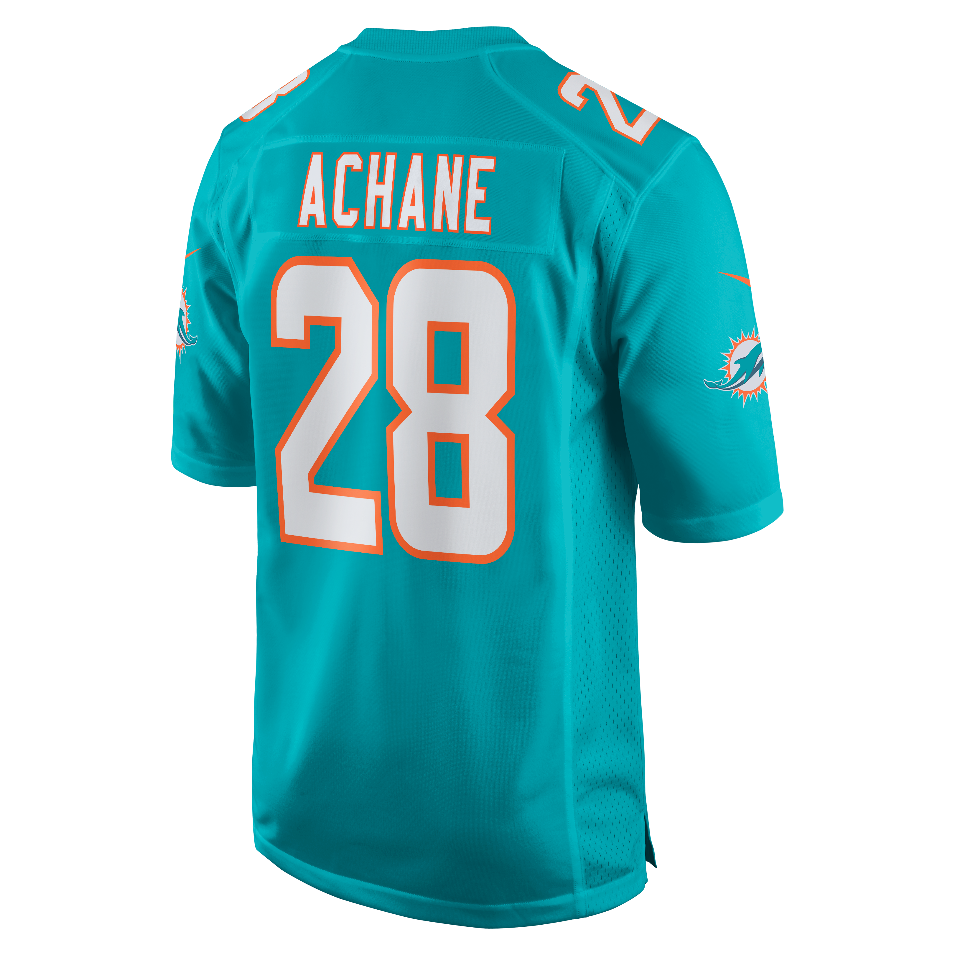 Maillot de match joueur Nike Devon Achane Aqua Miami Dolphins pour hommes