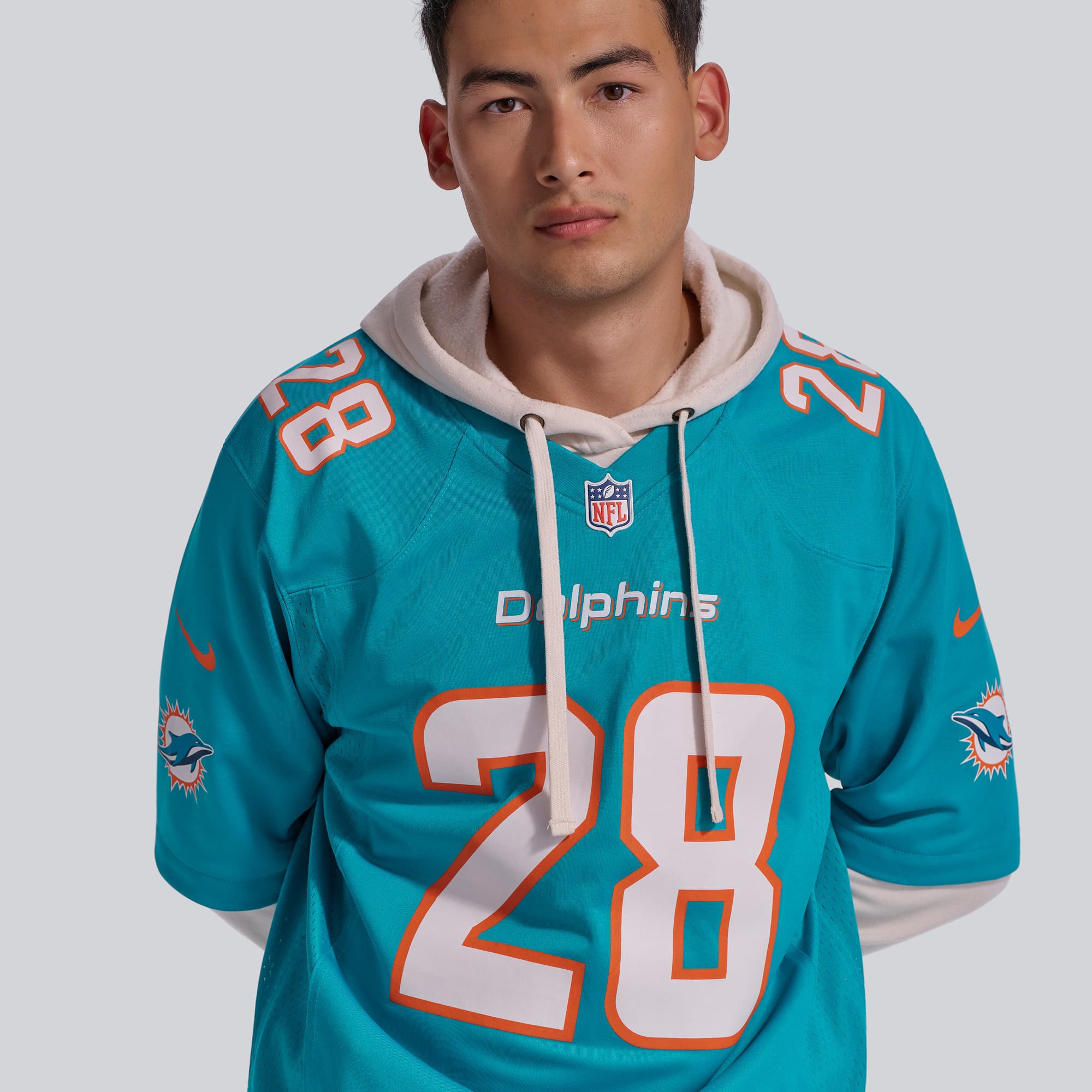 Maillot de match joueur Nike Devon Achane Aqua Miami Dolphins pour hommes