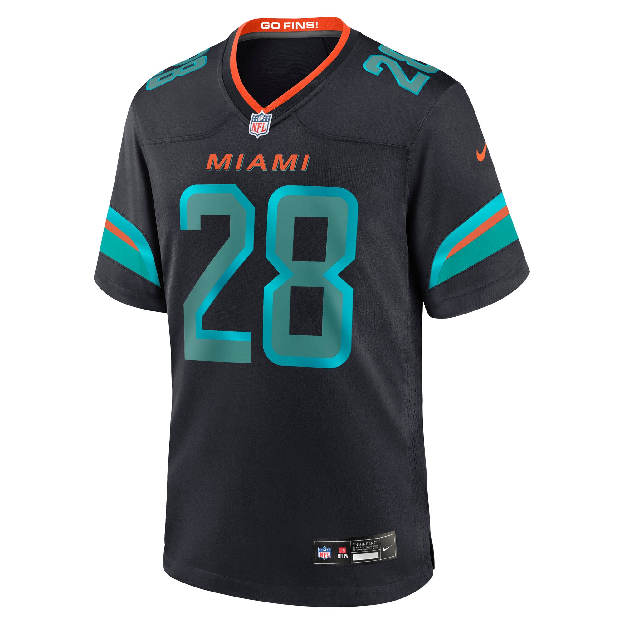 Maillot de match Nike De’Von Achane bleu marine Miami Dolphins Rivalries Collection pour homme