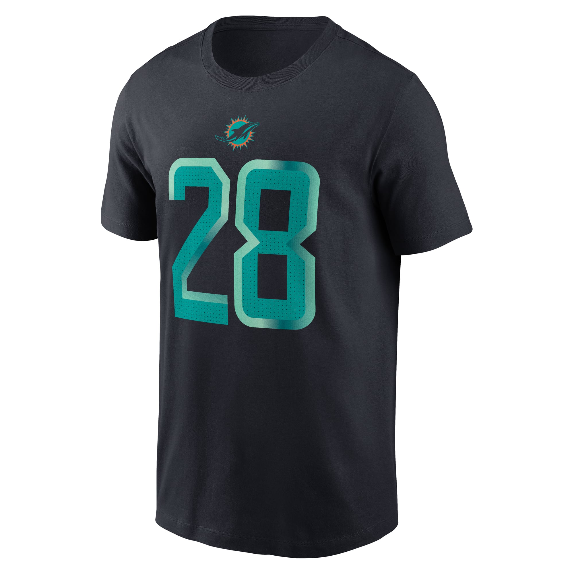 T-shirt Nike De’Von Achane bleu marine Miami Dolphins Rivalries Collection pour homme, nom et numéro du joueur