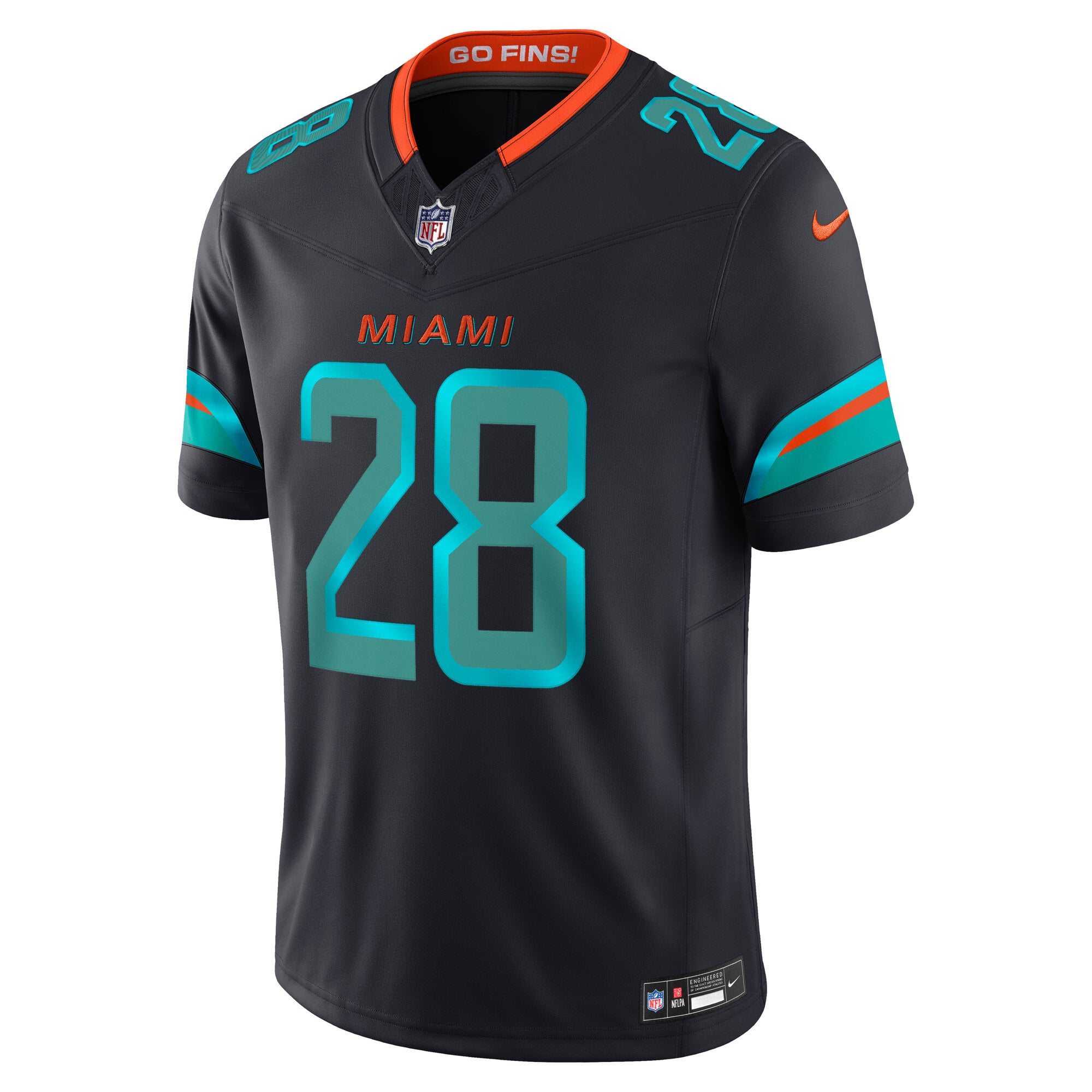 Maillot Nike De’Von Achane bleu marine Miami Dolphins Rivalries Collection Édition Limitée