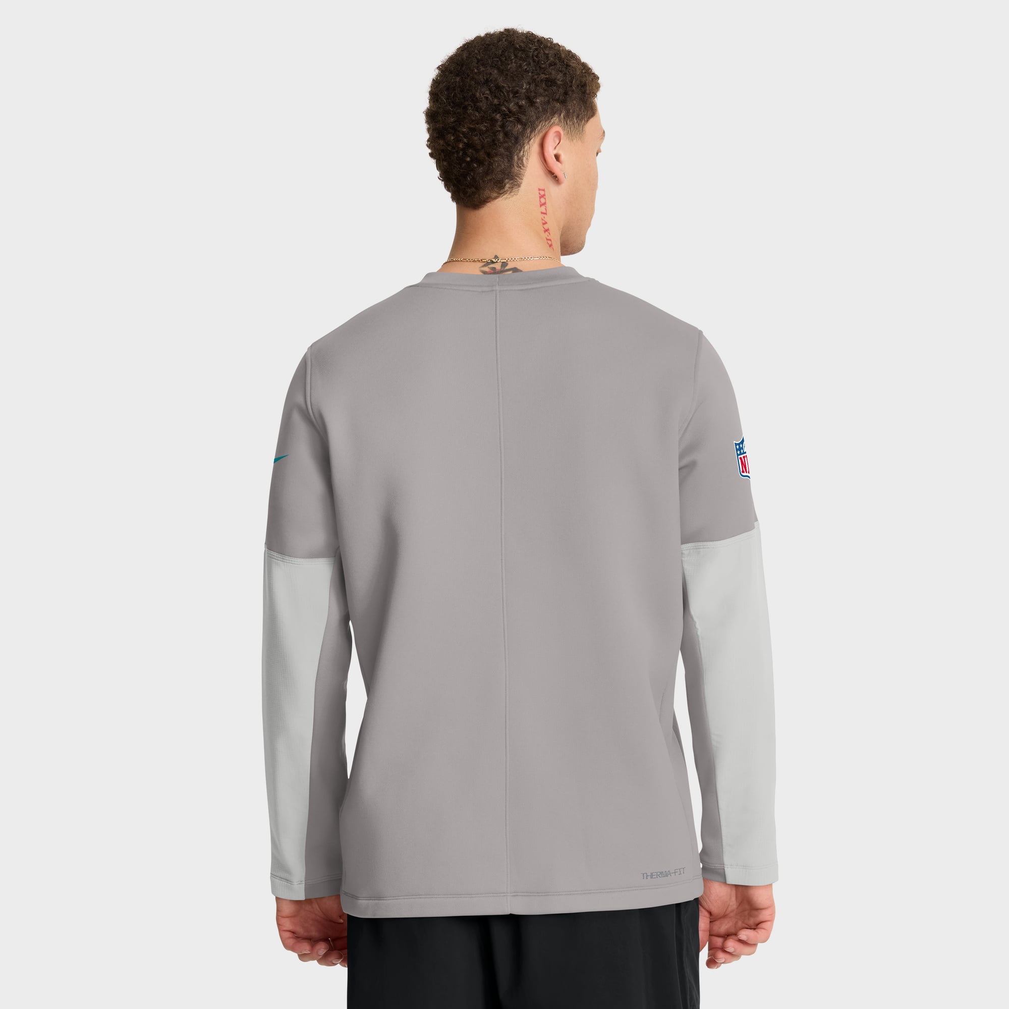 Pull-over Nike Therma-FIT gris Miami Dolphins pour homme