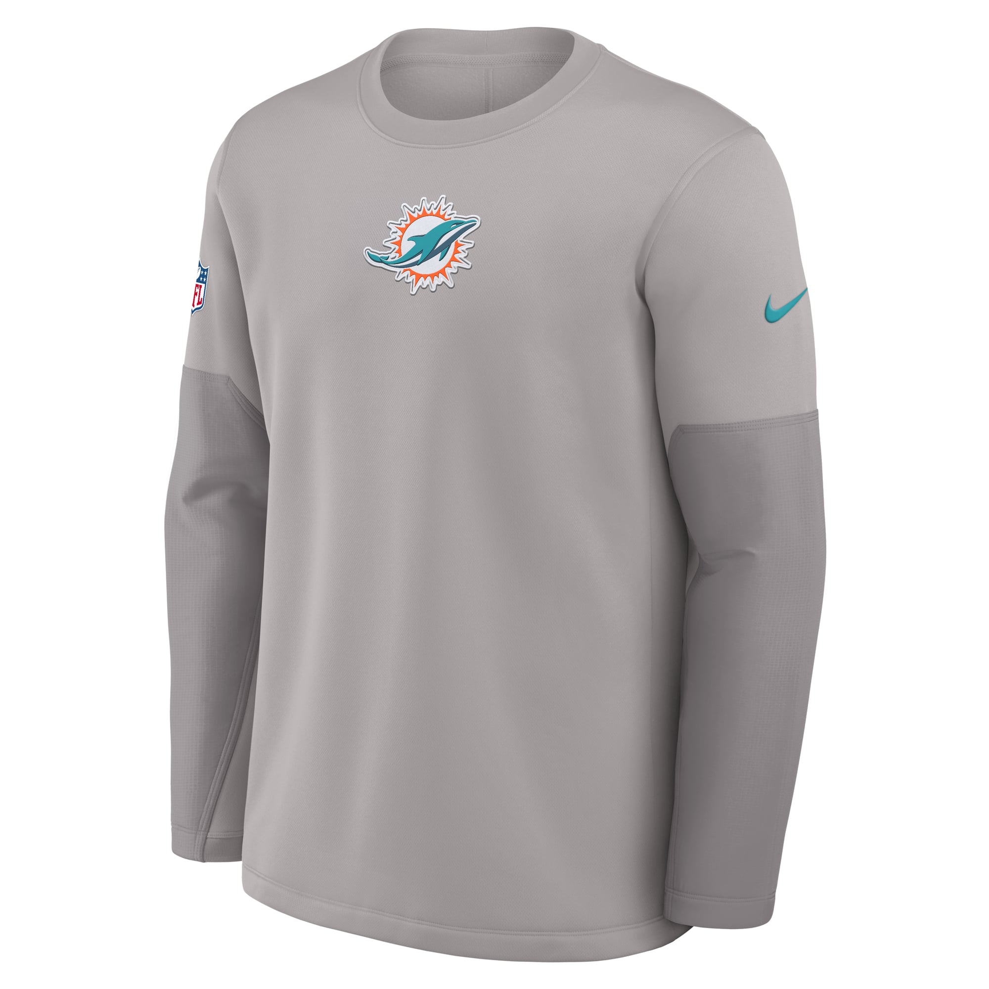 Pull-over Nike Therma-FIT gris Miami Dolphins pour homme