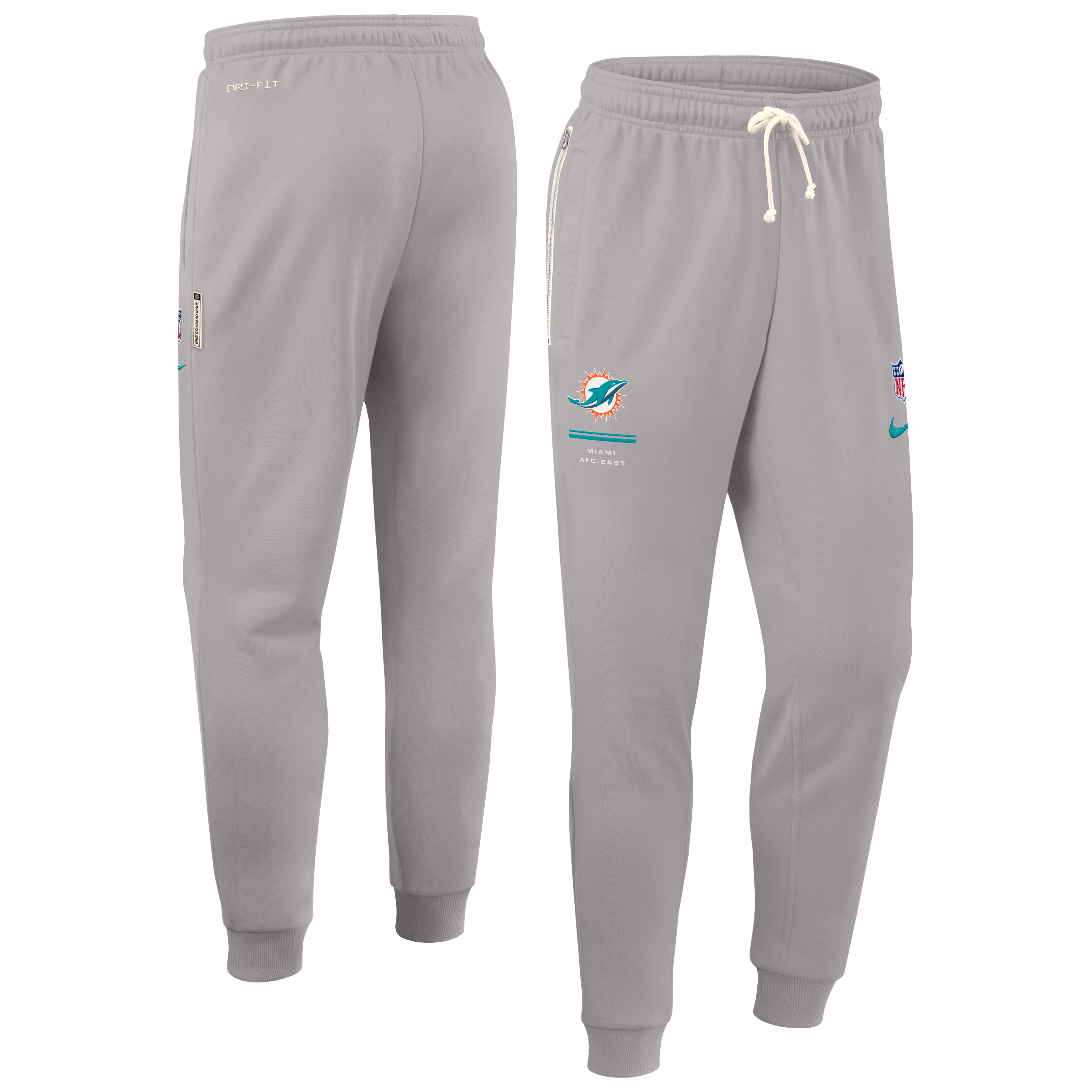 Men's Nike Gray Miami Dolphins Sideline Standard Issue Touchback Kick Dri-FIT Taper Pants