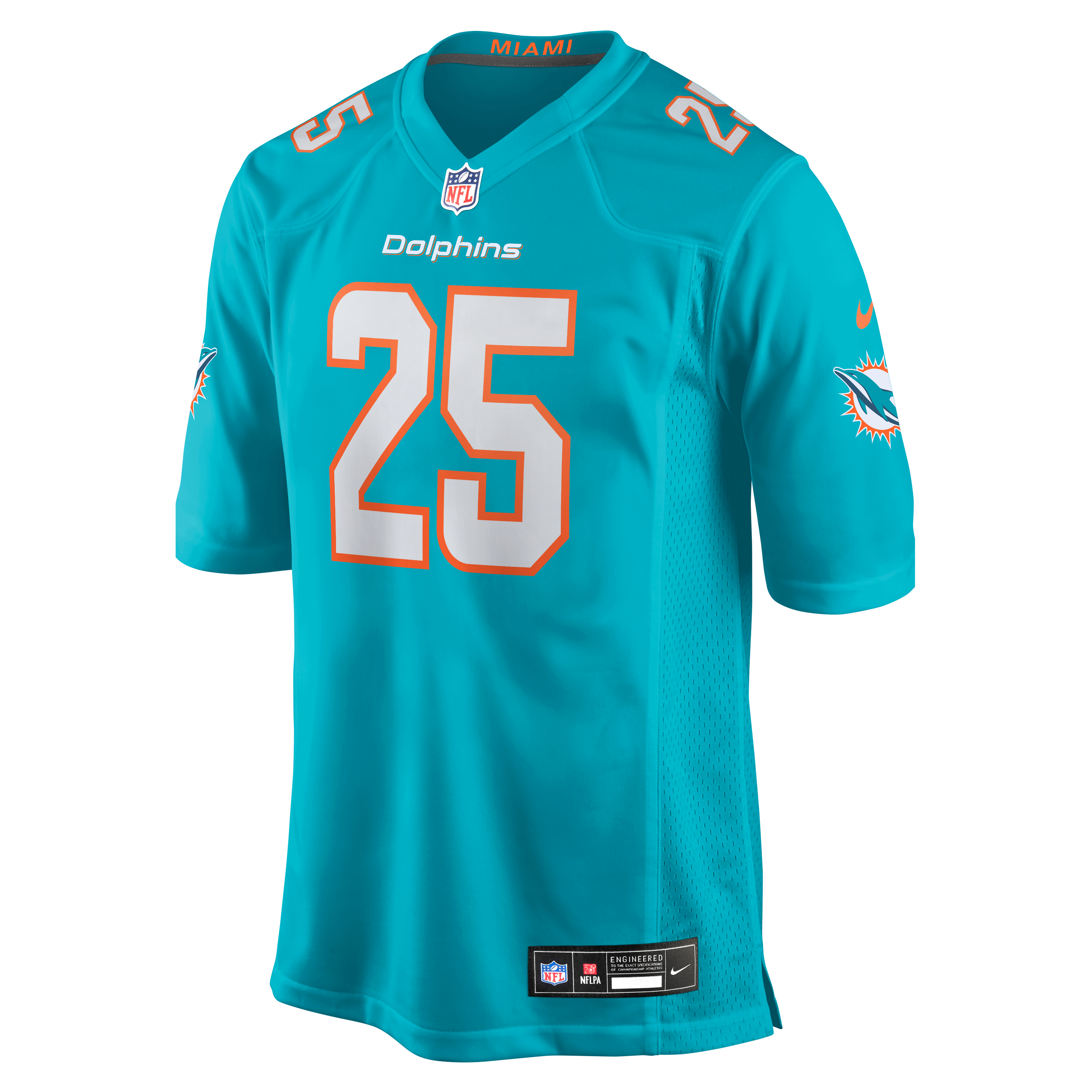Maillot de match Nike Julius Wood Aqua Miami Dolphins pour homme