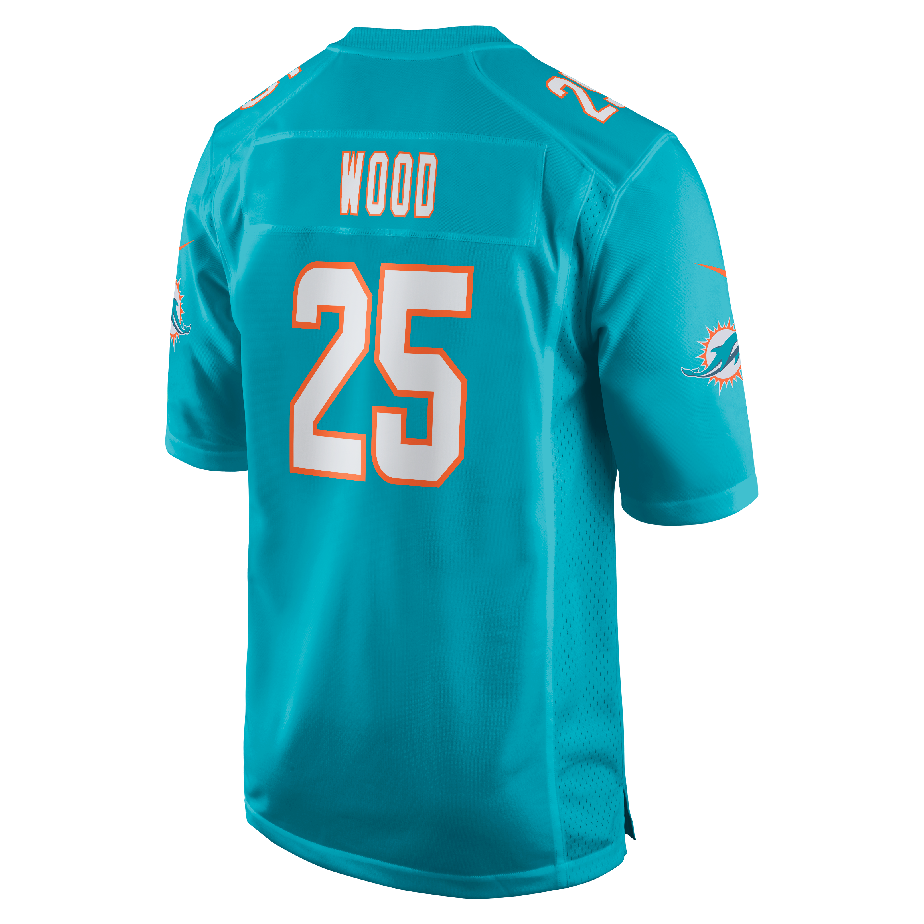 Maillot de match Nike Julius Wood Aqua Miami Dolphins pour homme