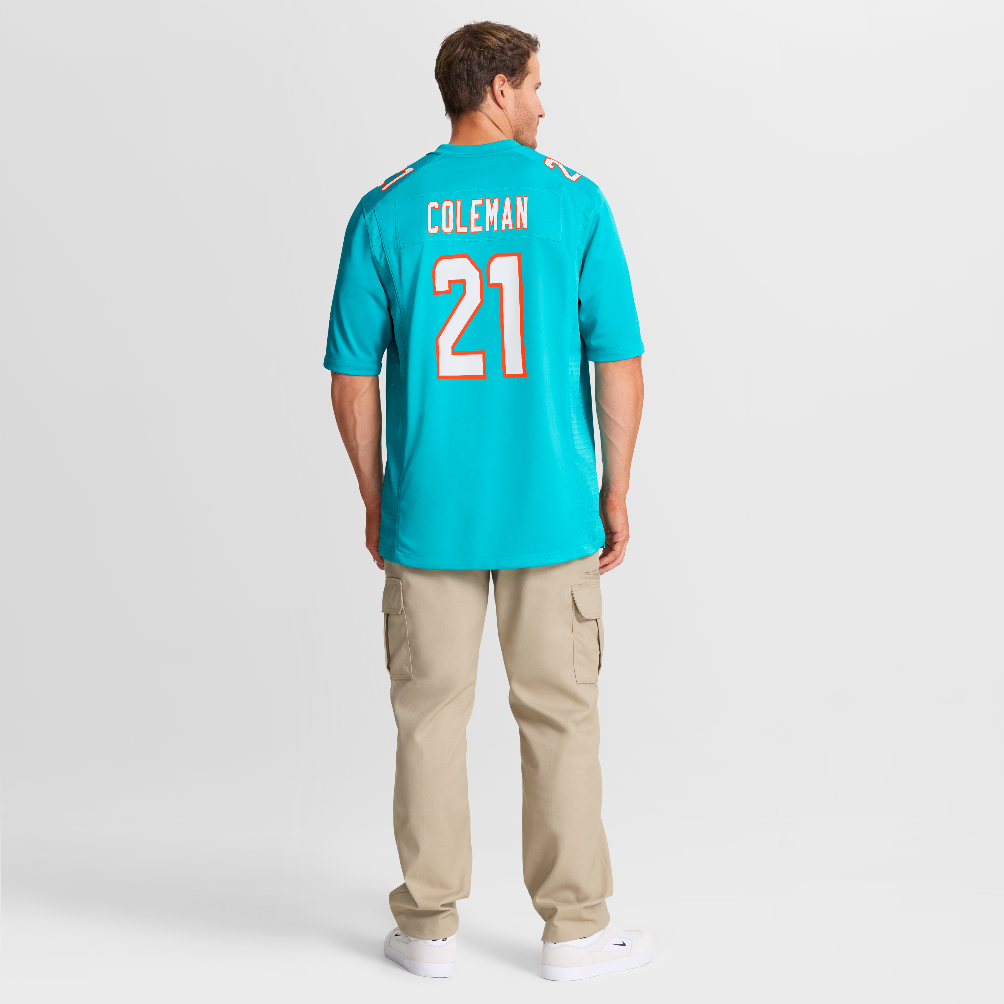 Maillot de match Nike Kevin Coleman Aqua Miami Dolphins pour homme