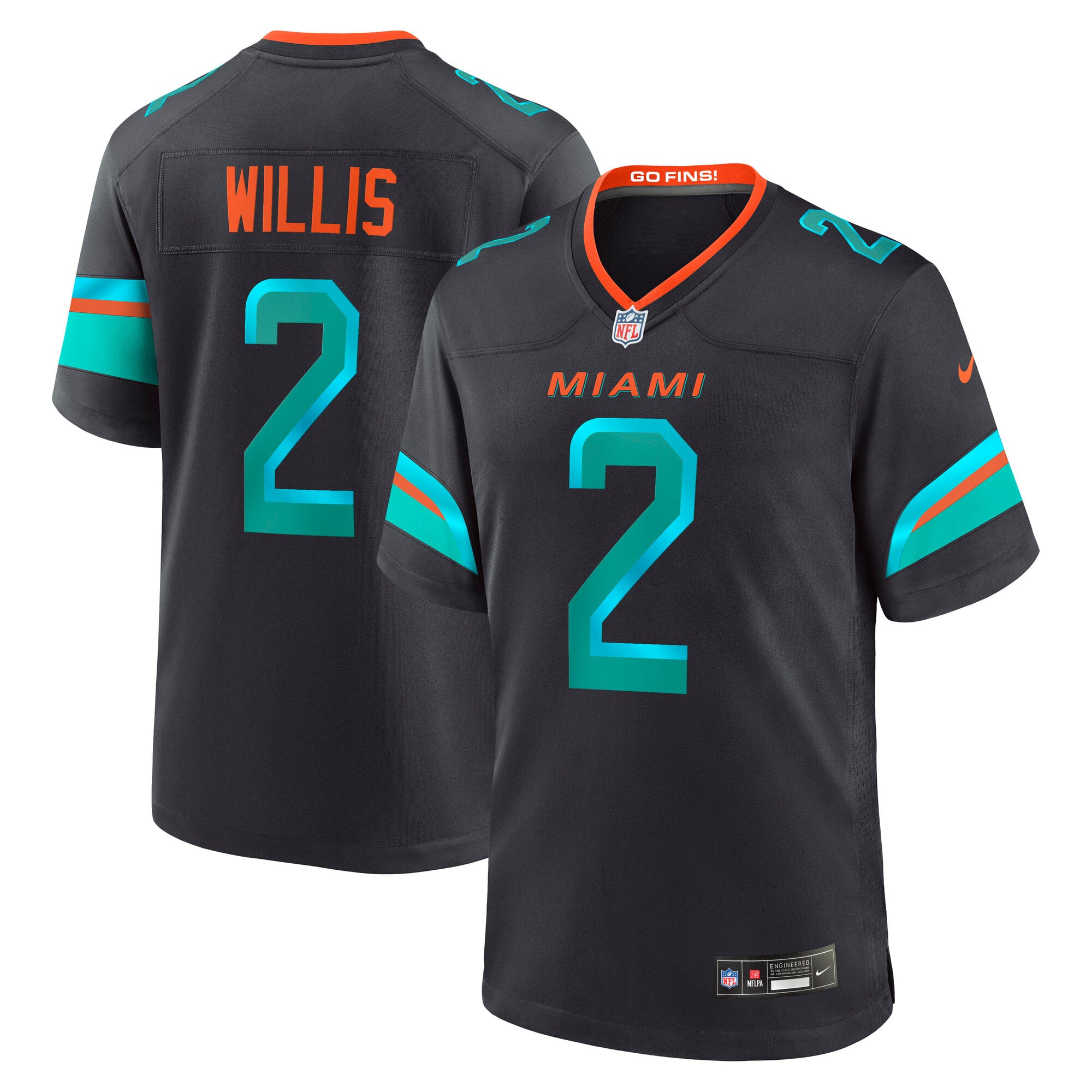 Maillot de match Nike Malik Willis Pitch Blue Miami Dolphins Rivalries Collection pour homme