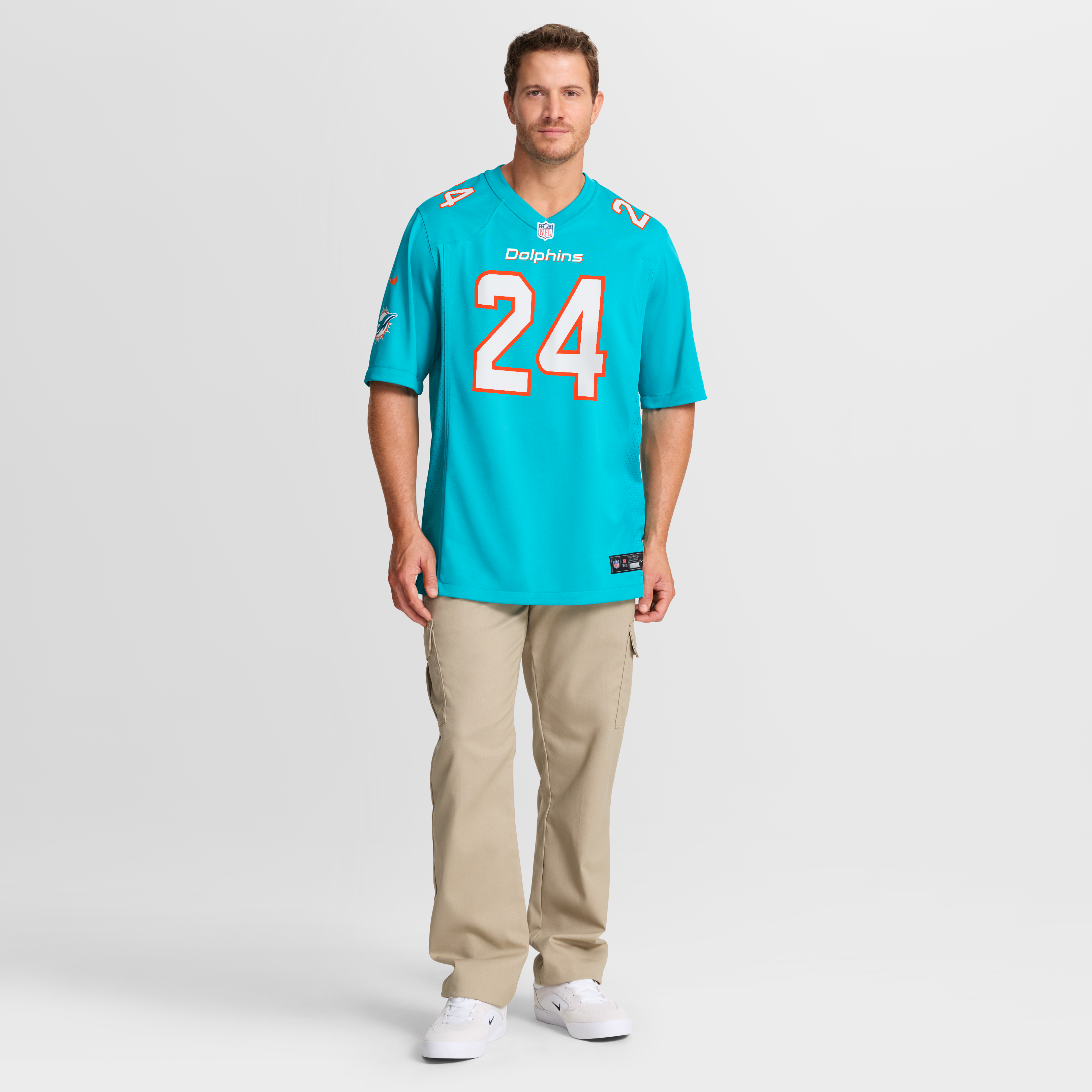 Men's Nike Marcellas Dial Jr. Aqua Miami Dolphins Team Game Jersey