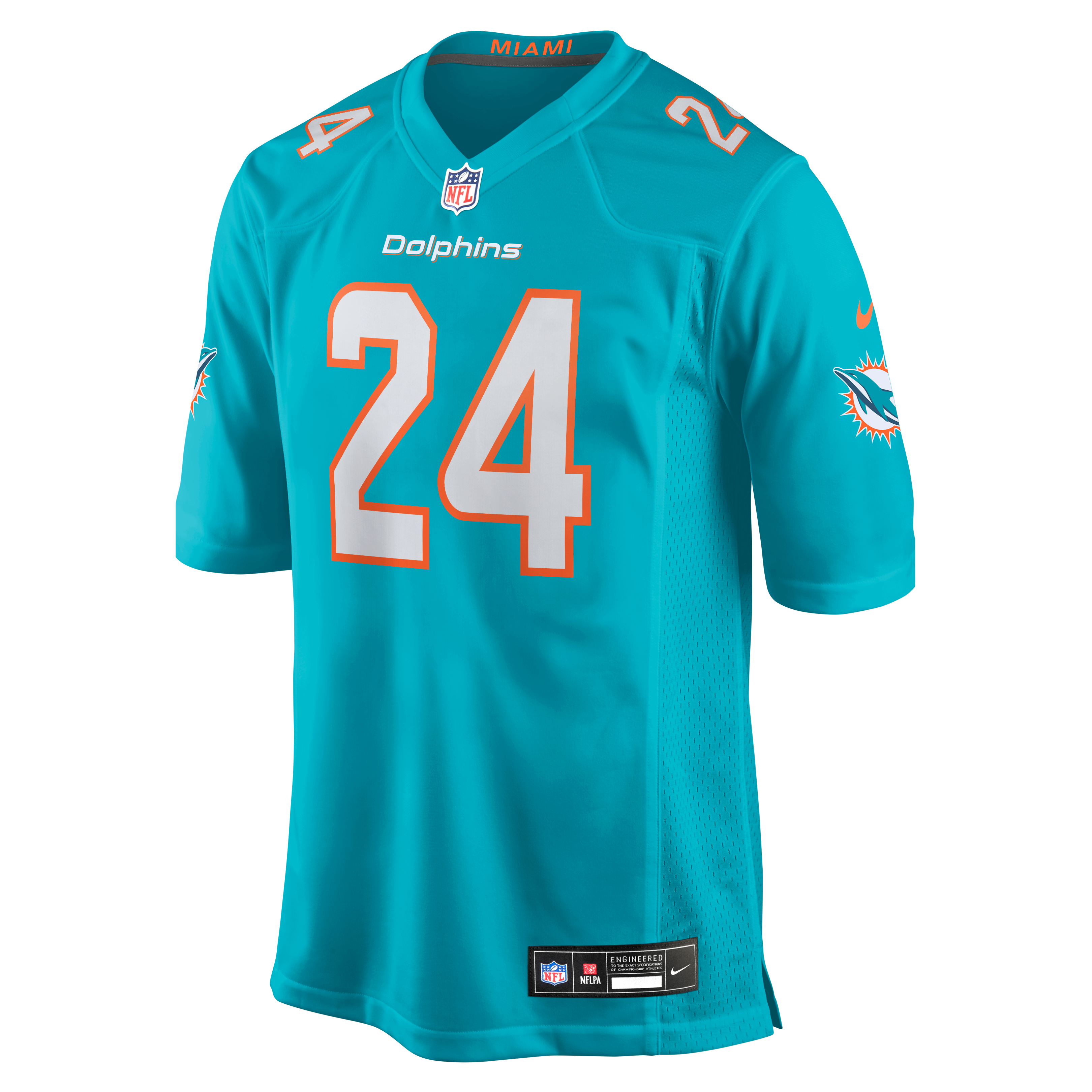 Men's Nike Marcellas Dial Jr. Aqua Miami Dolphins Team Game Jersey