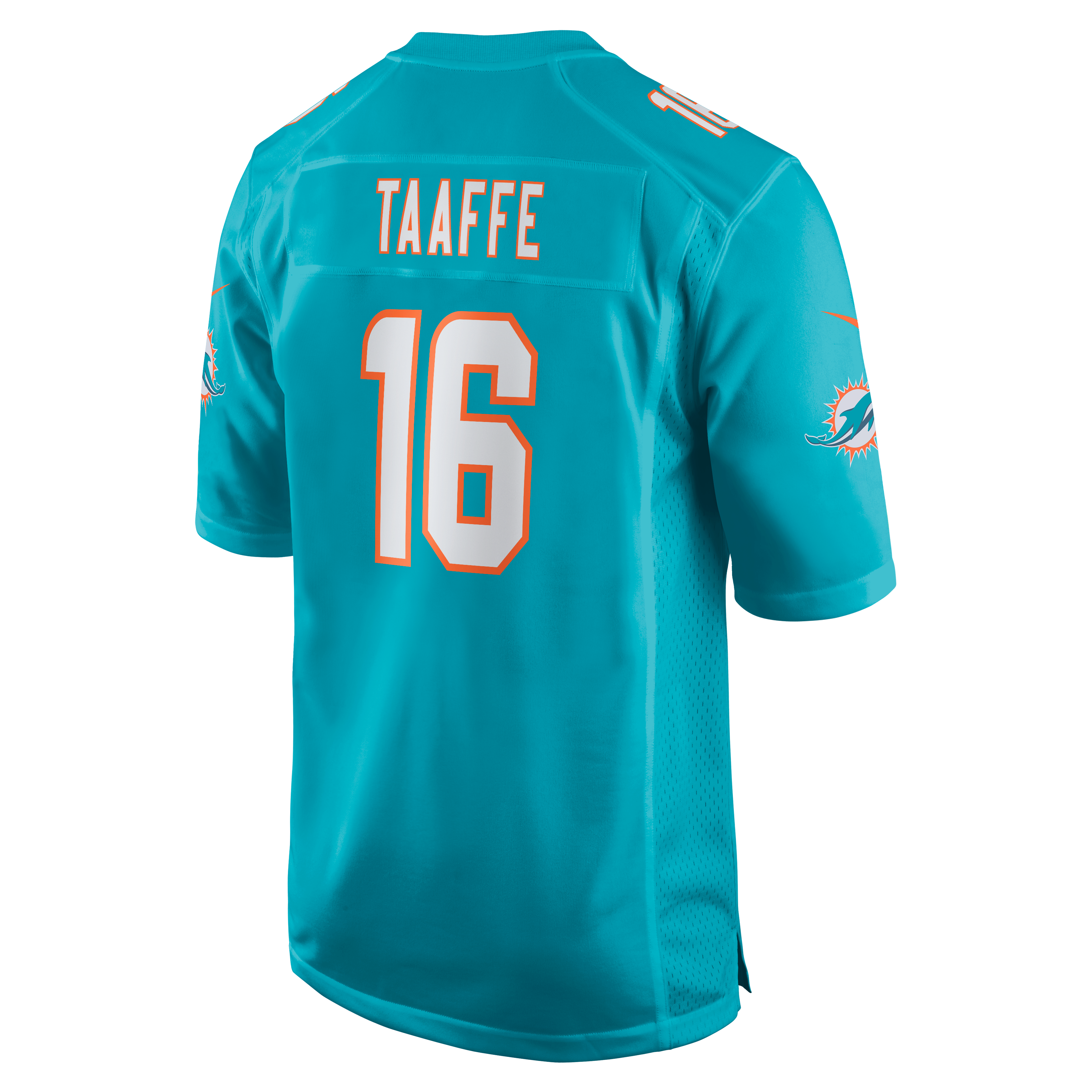 Maillot de match Nike Michael Taaffe Aqua Miami Dolphins pour homme