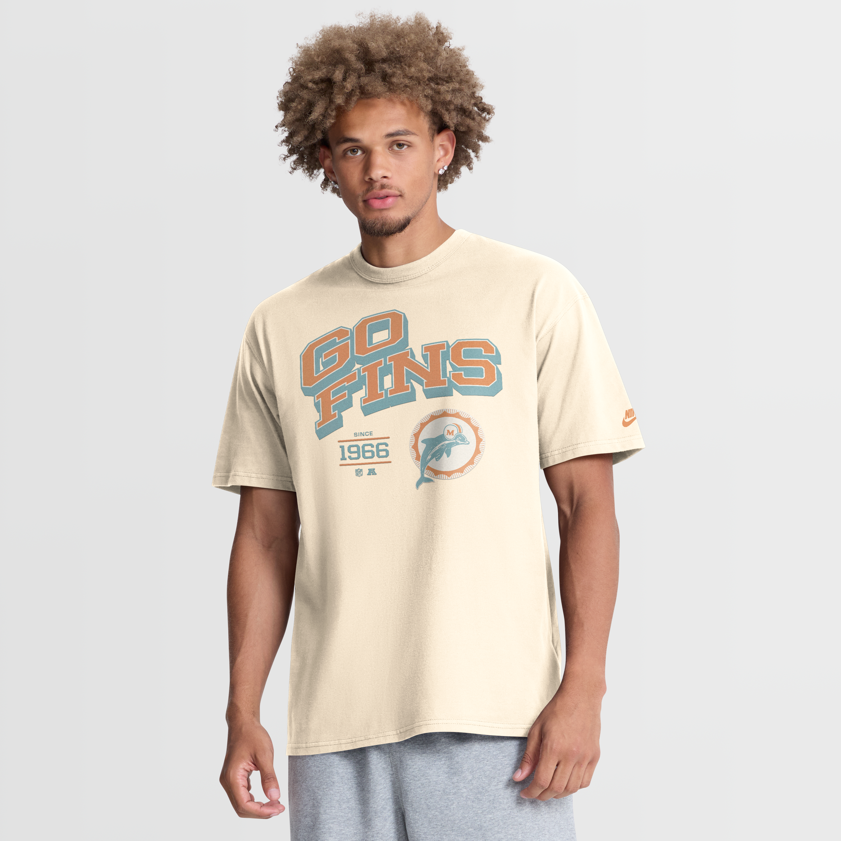 Men's Nike Natural Miami Dolphins Vintage Mod Blown Away Max90 T-Shirt