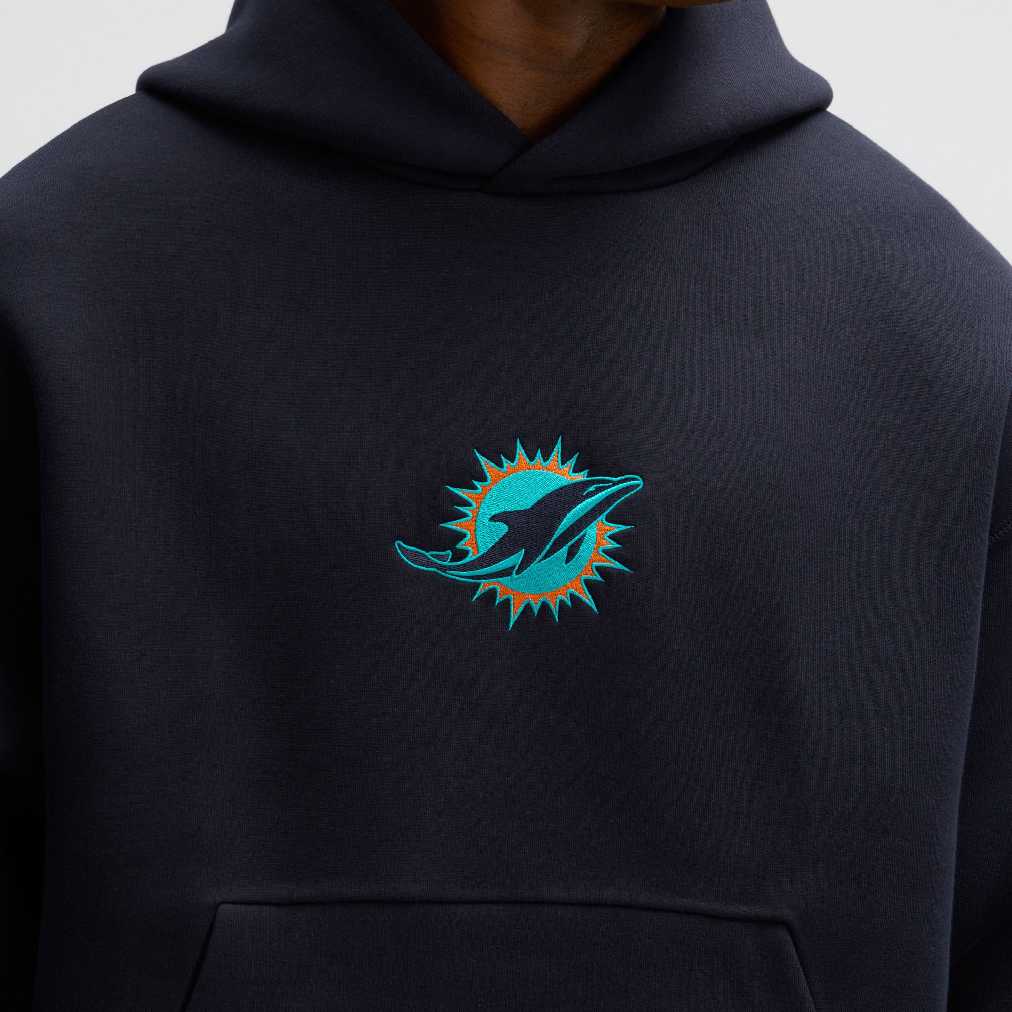 Sweat à capuche oversize en polaire technique Nike pour homme, collection Miami Dolphins Rivalries, bleu marine