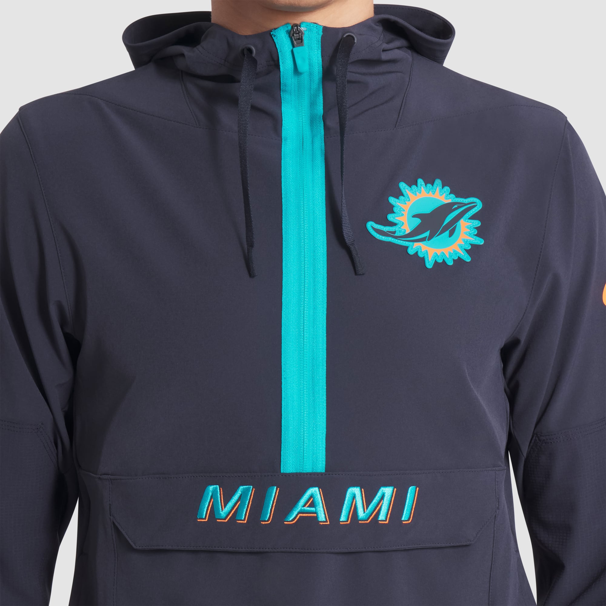 Veste anorak à demi-zip pour homme Nike Miami Dolphins Rivalries Collection, bleu marine
