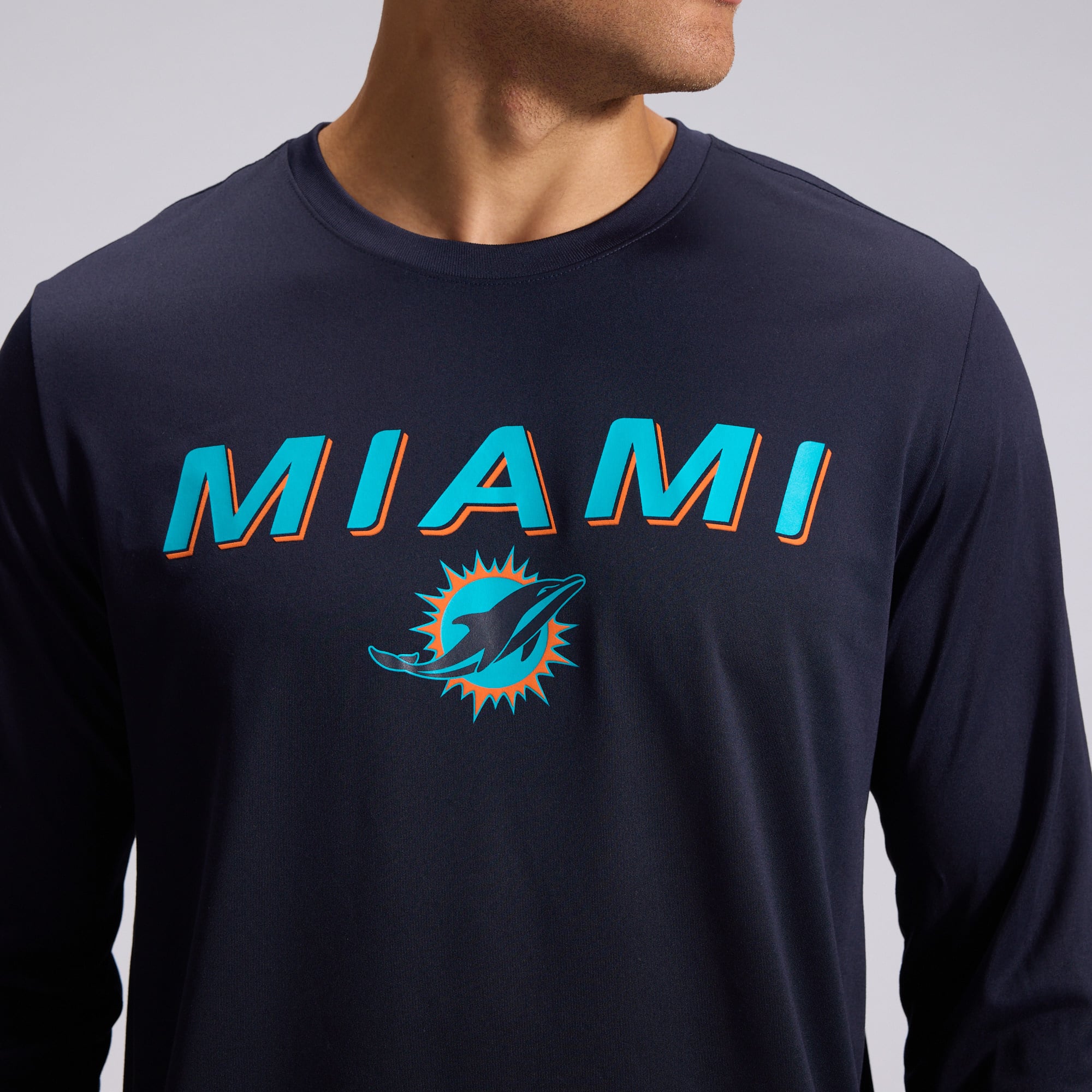 Men's Nike  Navy Miami Dolphins Rivalries Collection Sideline Legend Long Sleeve T-Shirt