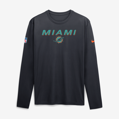 Miami Dolphins Nike Rivalries Collection Sideline Legend Long Sleeve T-Shirt - Navy