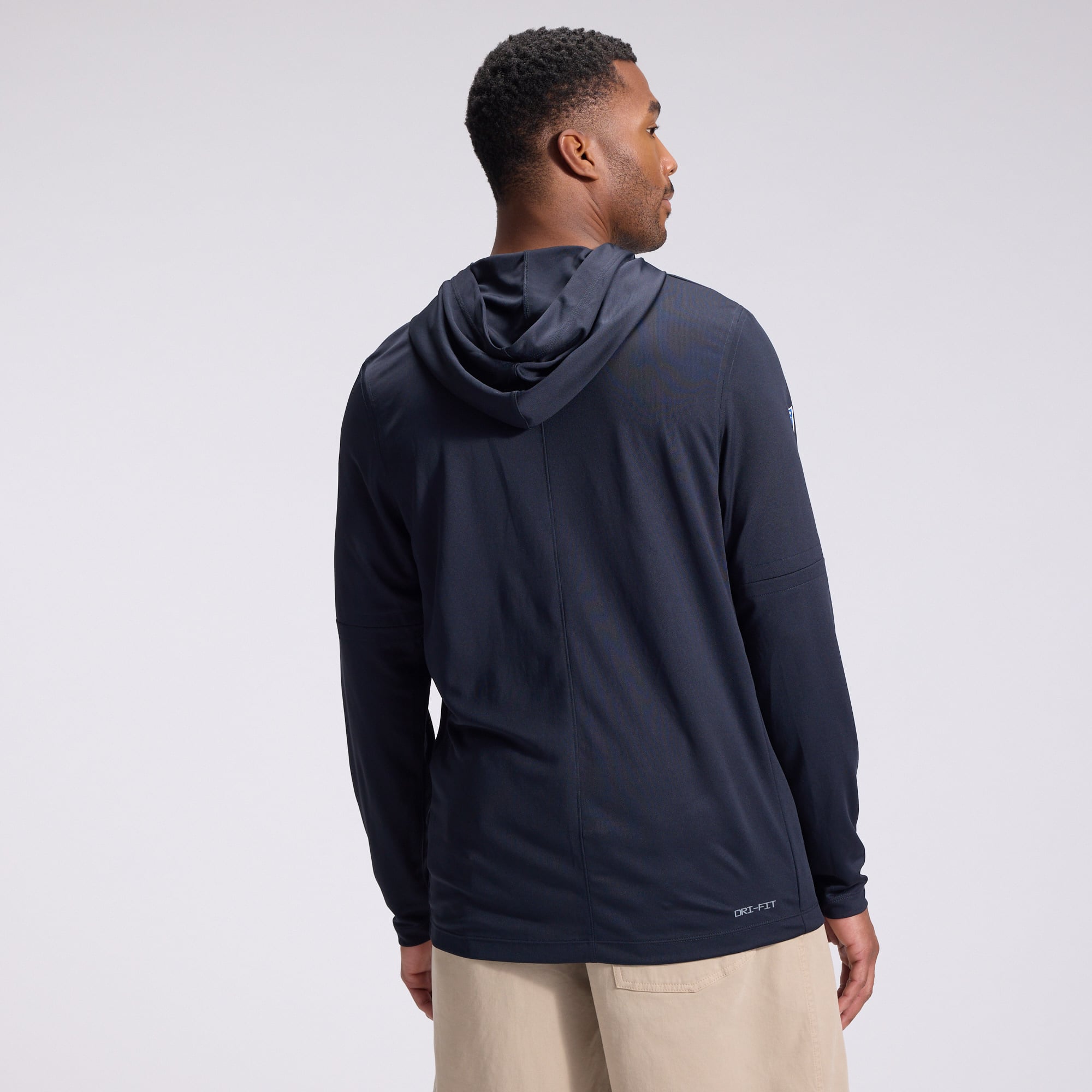 Men's Nike  Navy Miami Dolphins Rivalries Collection Sideline Lightweight Hooded Long Sleeve Top