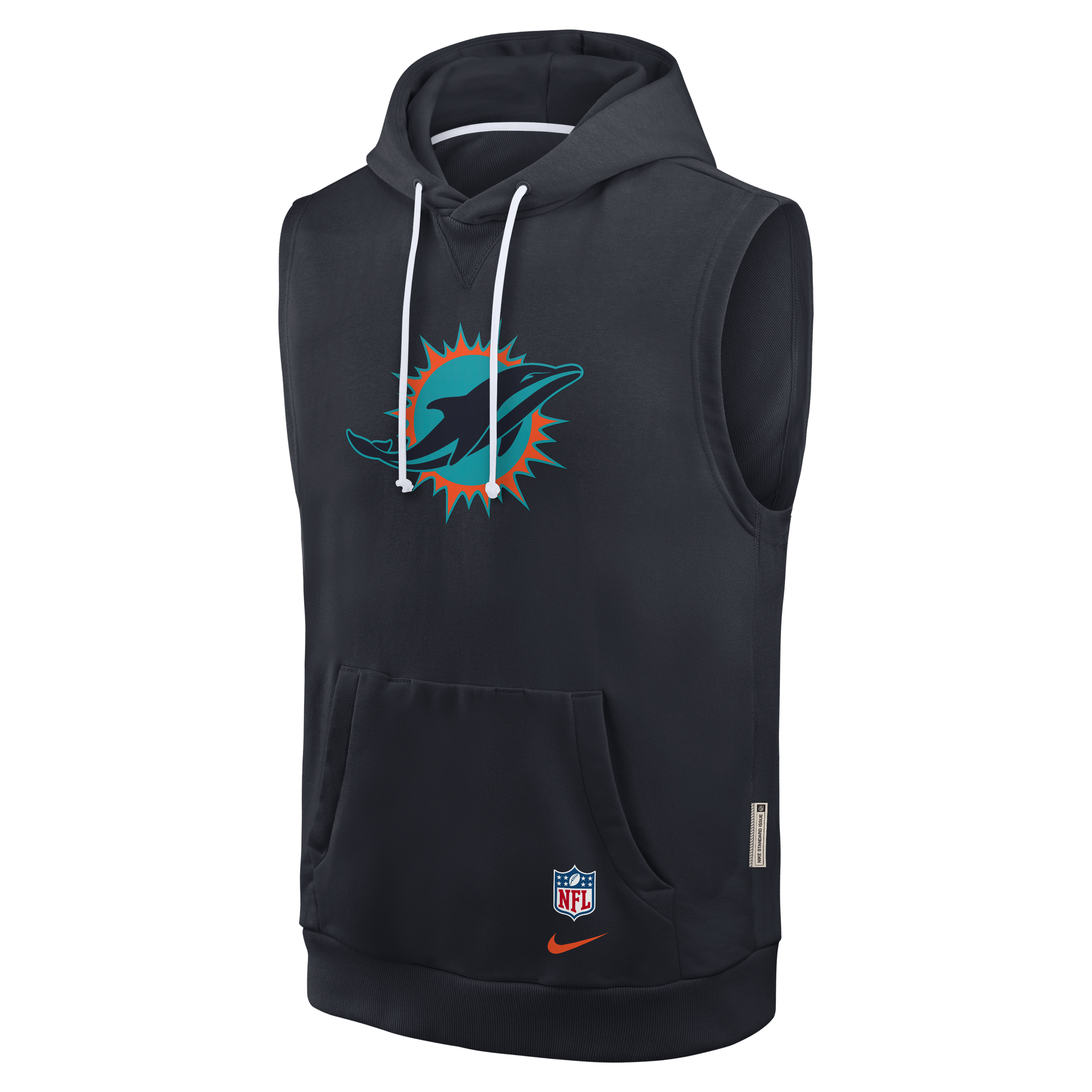 Sweat à capuche sans manches en polaire Nike pour homme, collection Rivalries des Miami Dolphins, bleu marine.