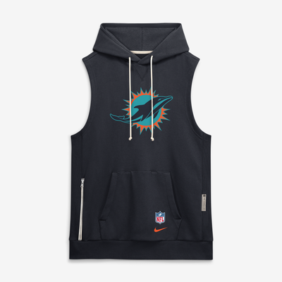  Miami Dolphins Nike Rivalries Collection Sideline Sleeveless Fleece Hoodie - Navy