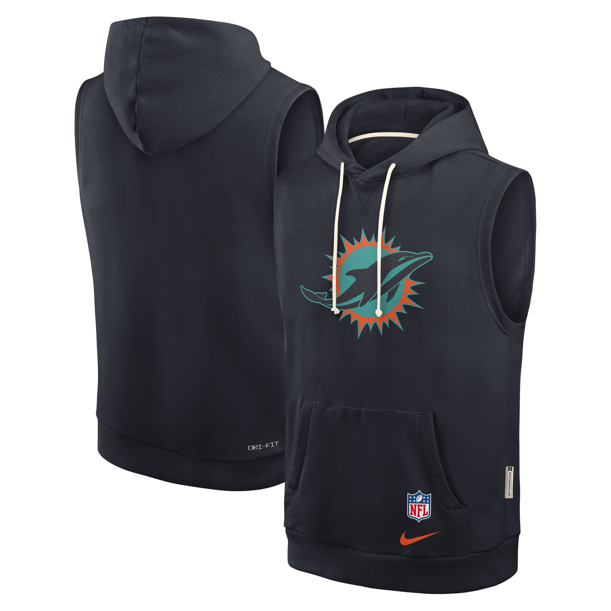 Men's Nike  Navy Miami Dolphins Rivalries Collection Standard Issue Sideline Dri-FIT Sleeveless Hoodie