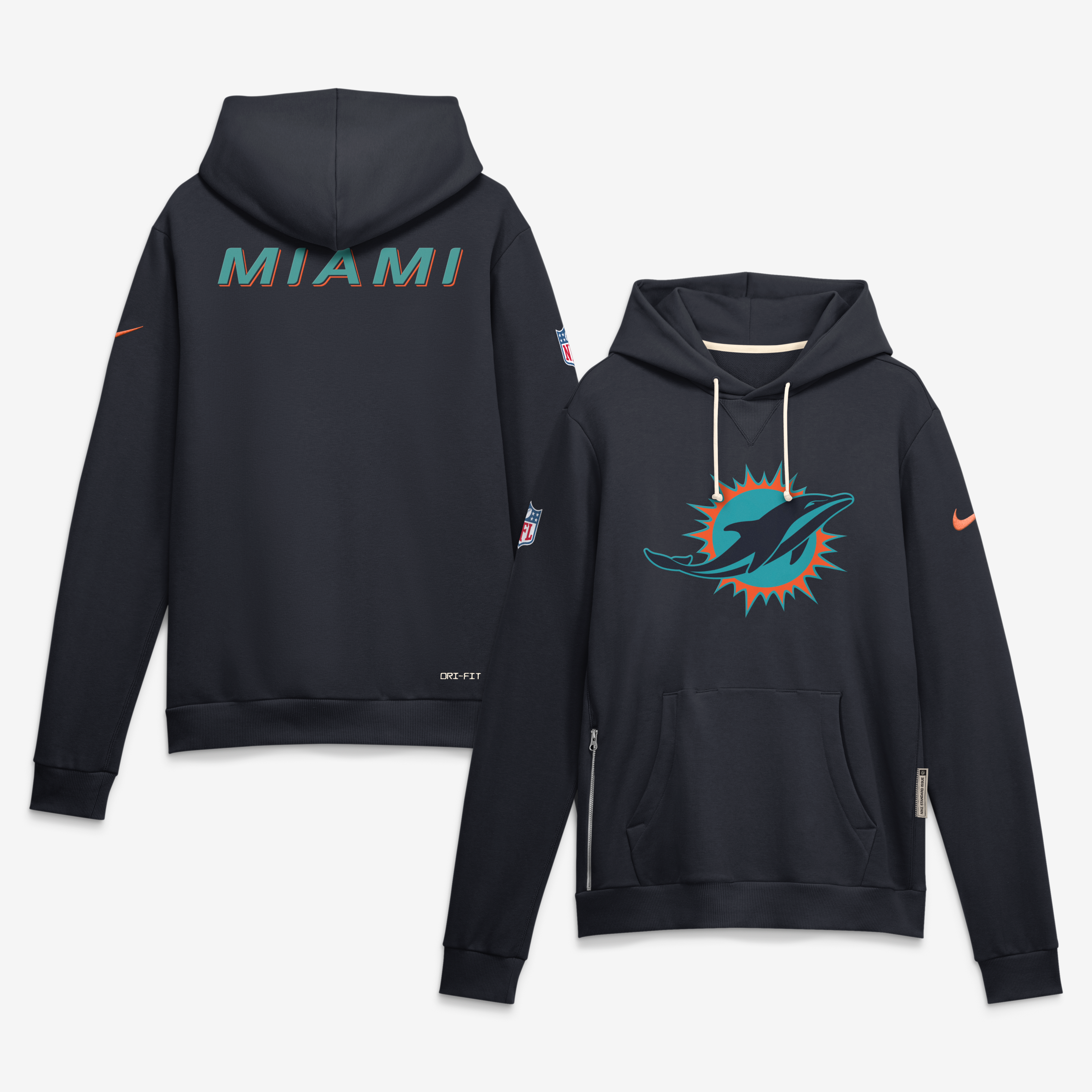 Men's Nike  Navy Miami Dolphins Rivalries Collection Standard Issue Sideline Pullover Hoodie