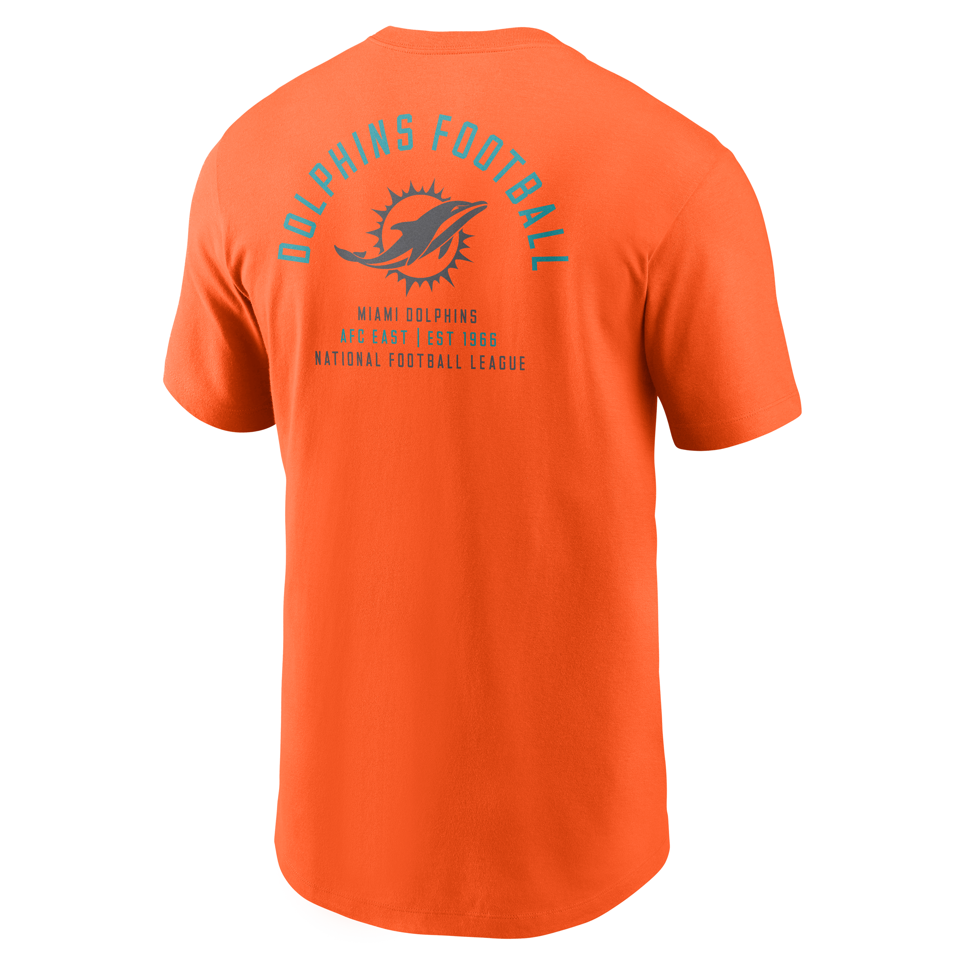 T-shirt Nike orange Miami Dolphins à logo divisé pour homme