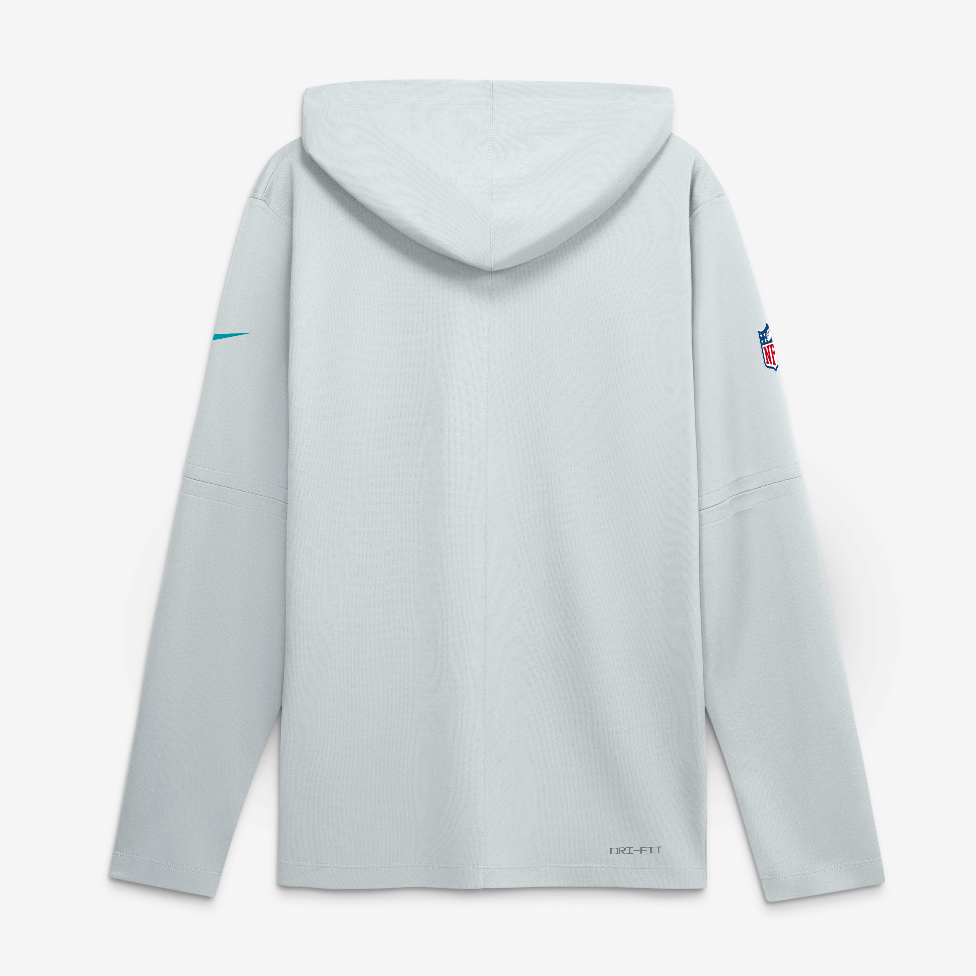 Men's Nike Platinum Miami Dolphins Sideline Game On Lightweight Long Sleeve Hooded Dri-FIT Top