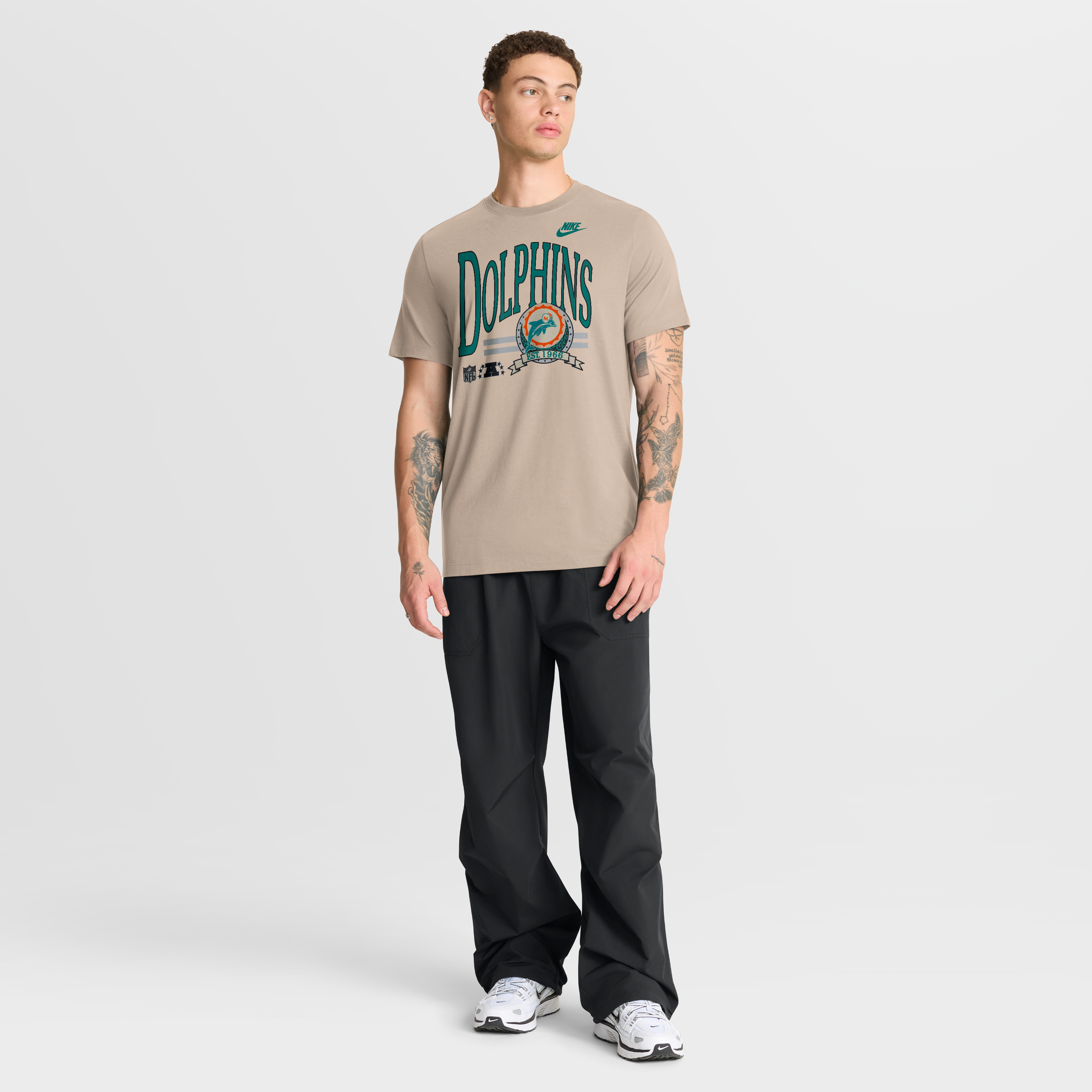 T-shirt Nike Sand Miami Dolphins Rewind Tri-Blend pour homme