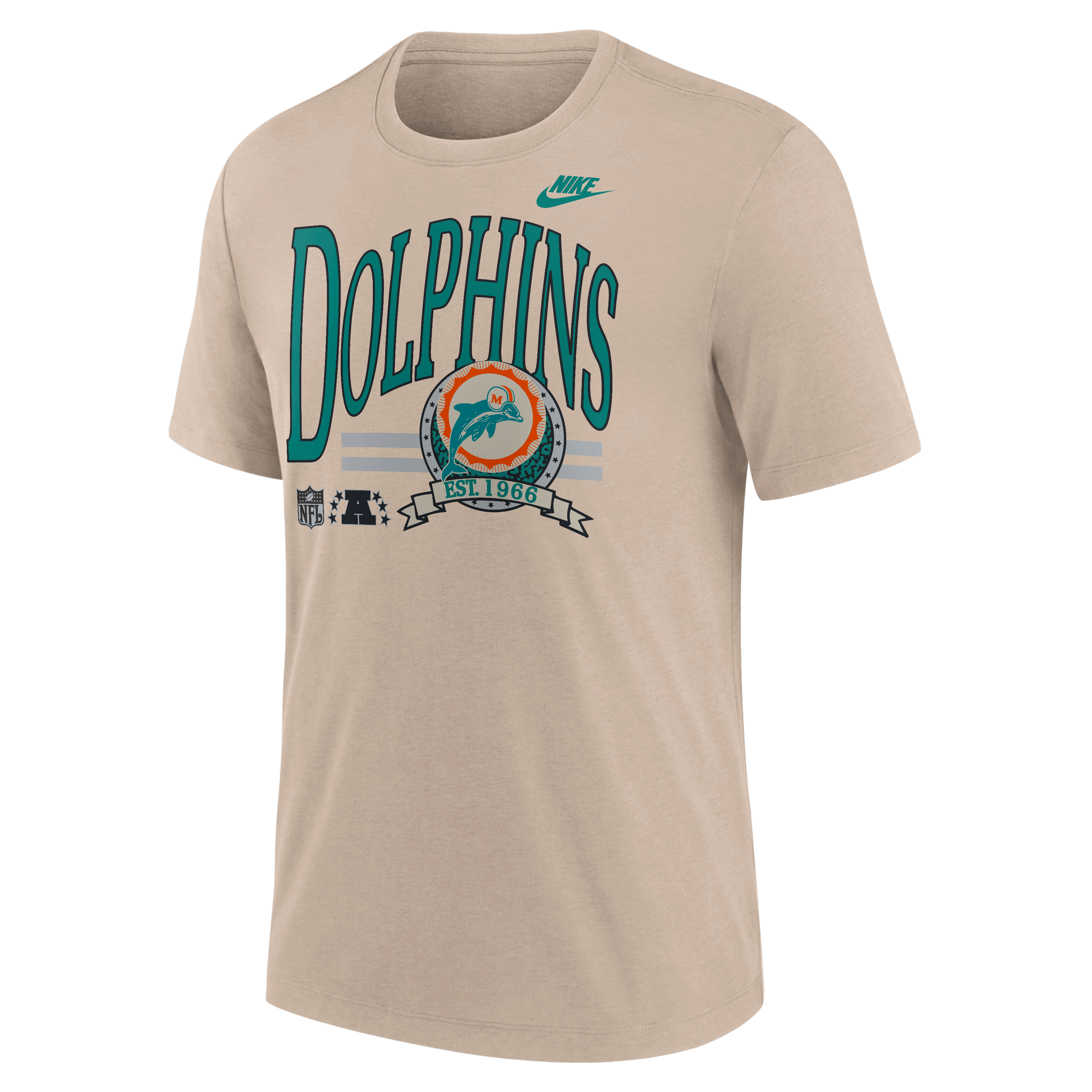 T-shirt Nike Sand Miami Dolphins Rewind Tri-Blend pour homme