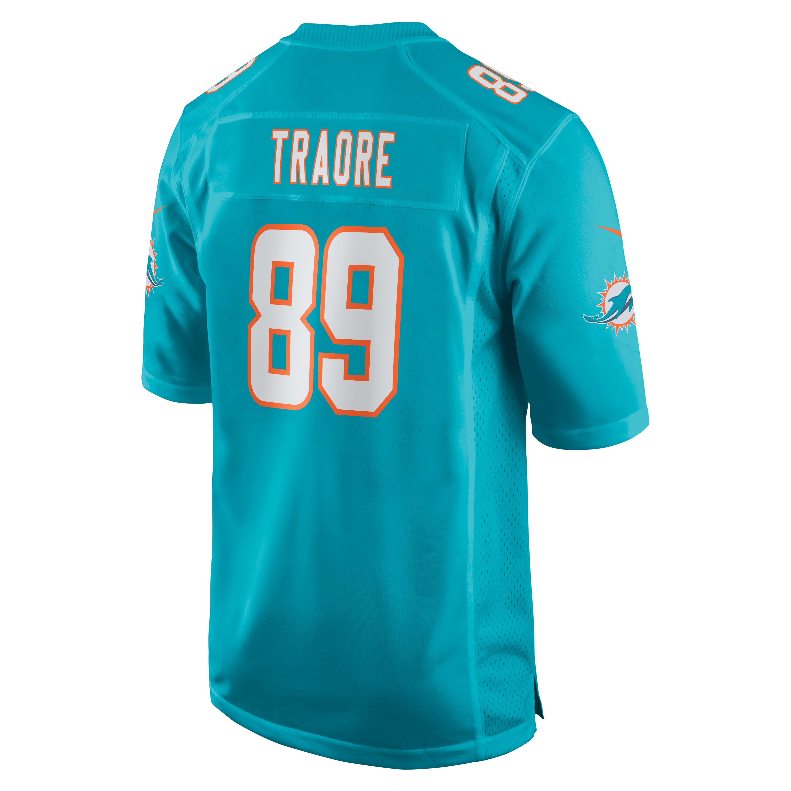 Men's Nike Seydou Traore Aqua Miami Dolphins Team Game Jersey