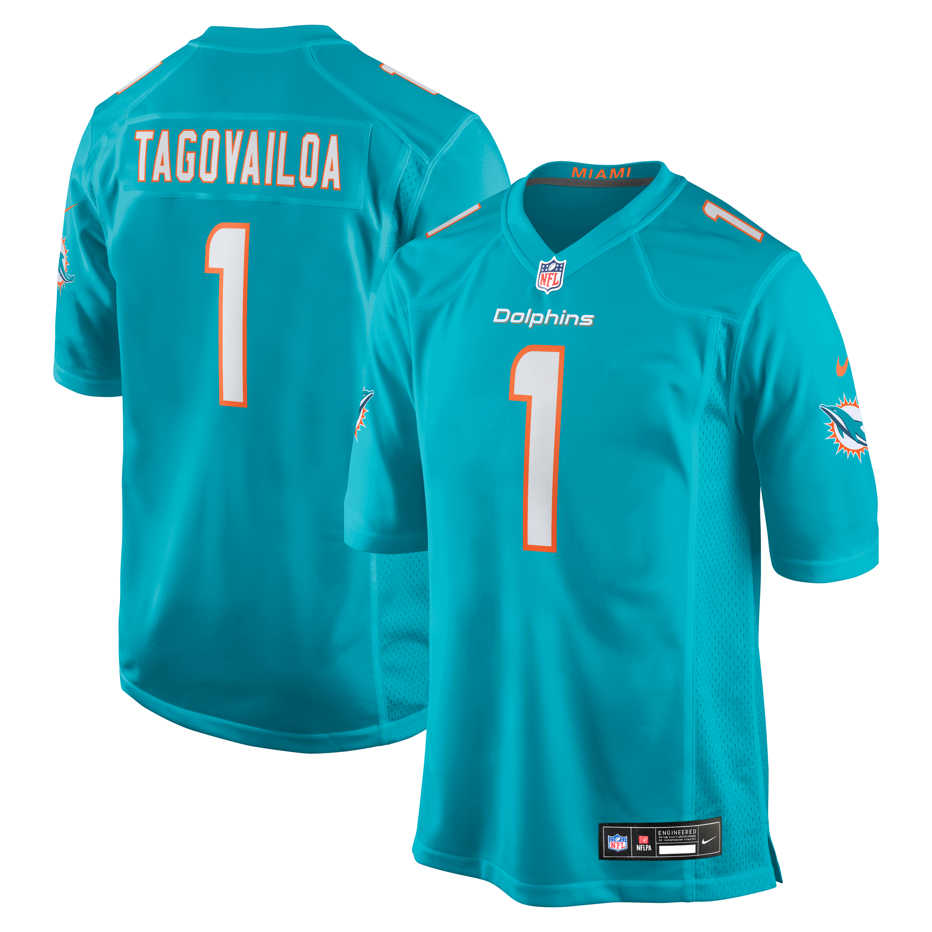 Homme Nike Tua Tagovailoa Aqua Miami Dolphins - Maillot Joueur Fini le Jeu