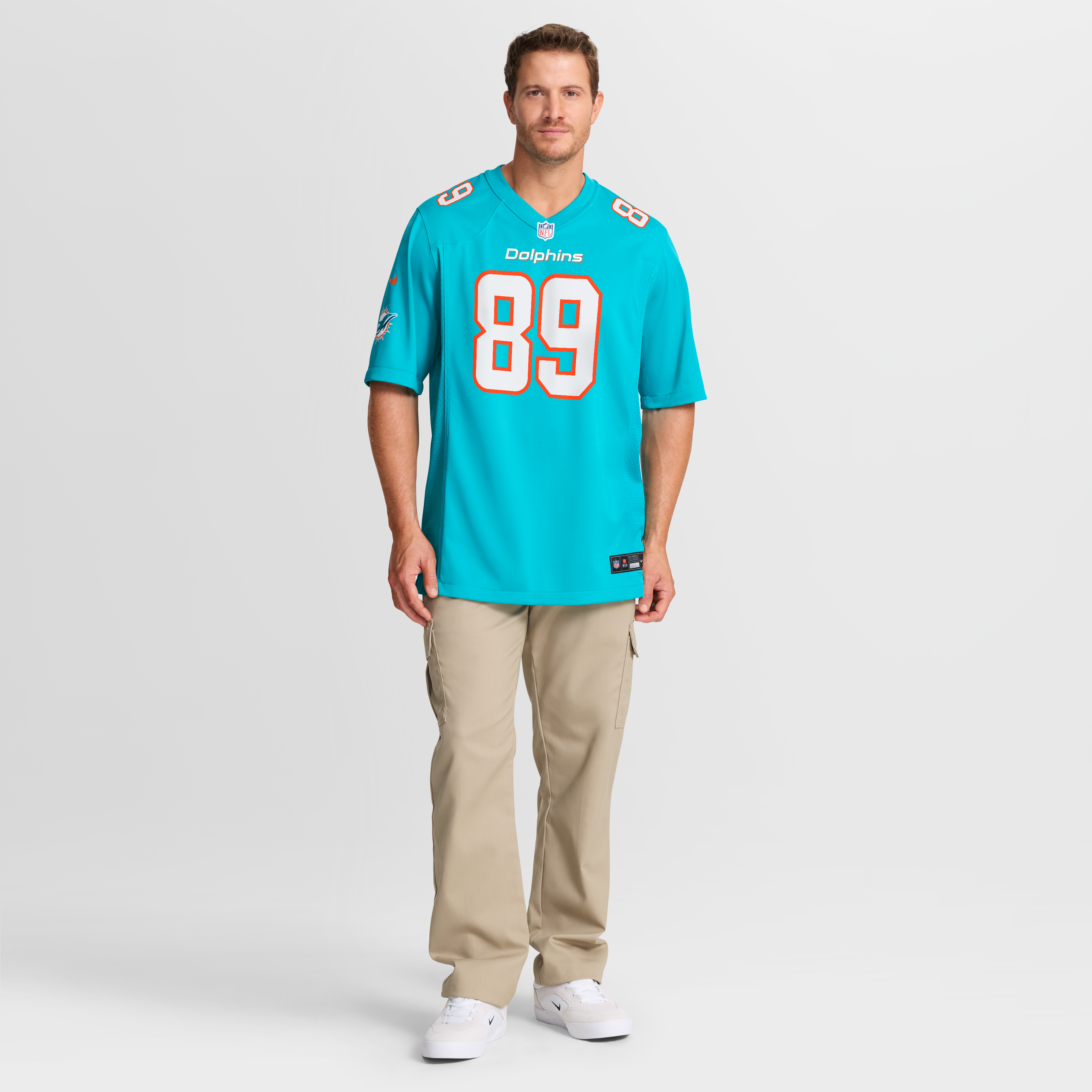 Men's Nike Will Kacmarek Aqua Miami Dolphins Team Game Jersey