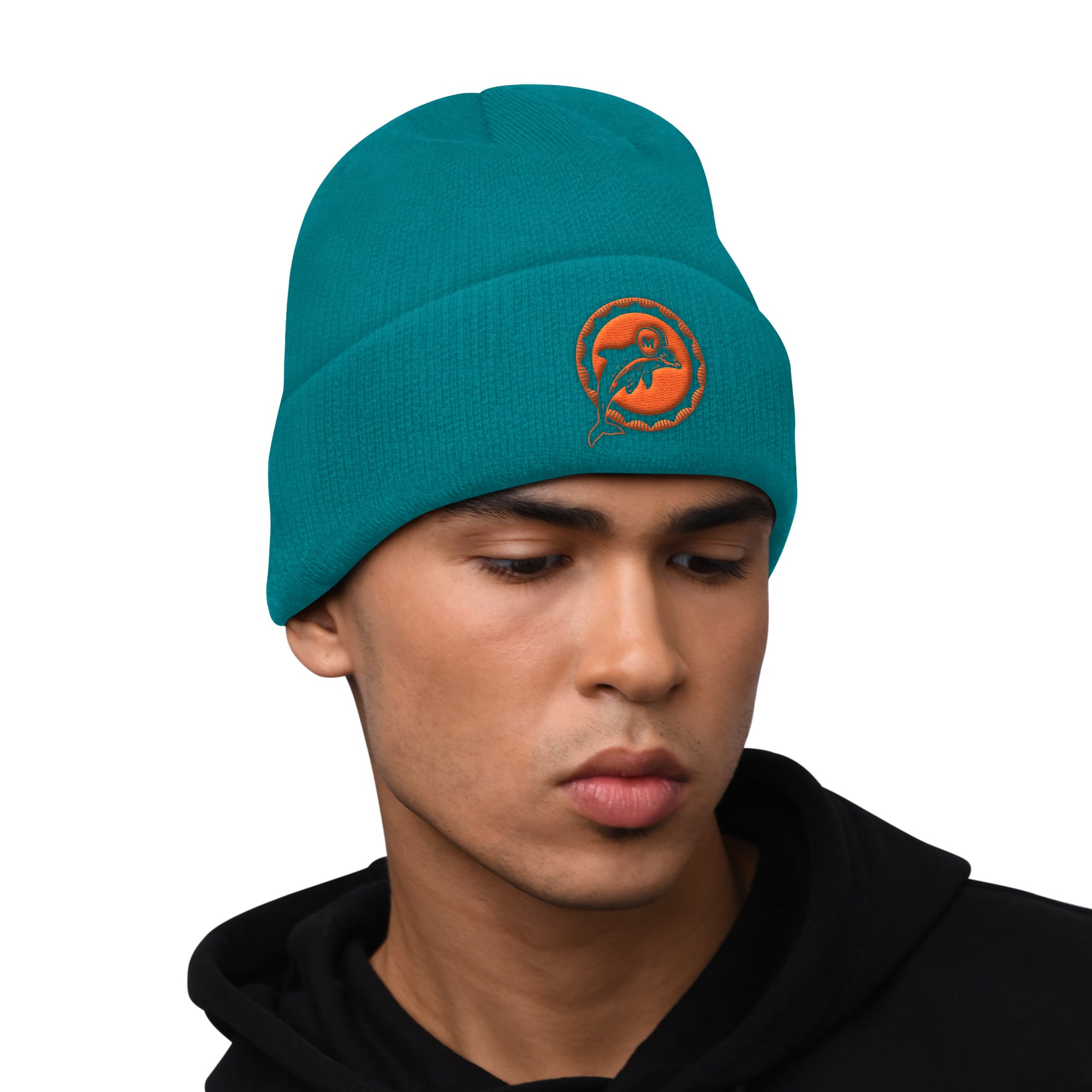 Men's Starter Aqua Miami Dolphins Hoodie and Cuffed Knit Hat Combo Pack