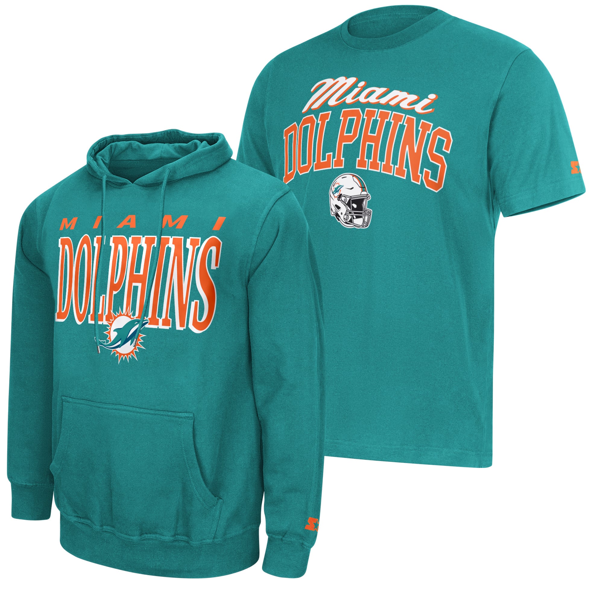Ensemble t-shirt et sweat à capuche Starter Aqua Miami Dolphins pour homme