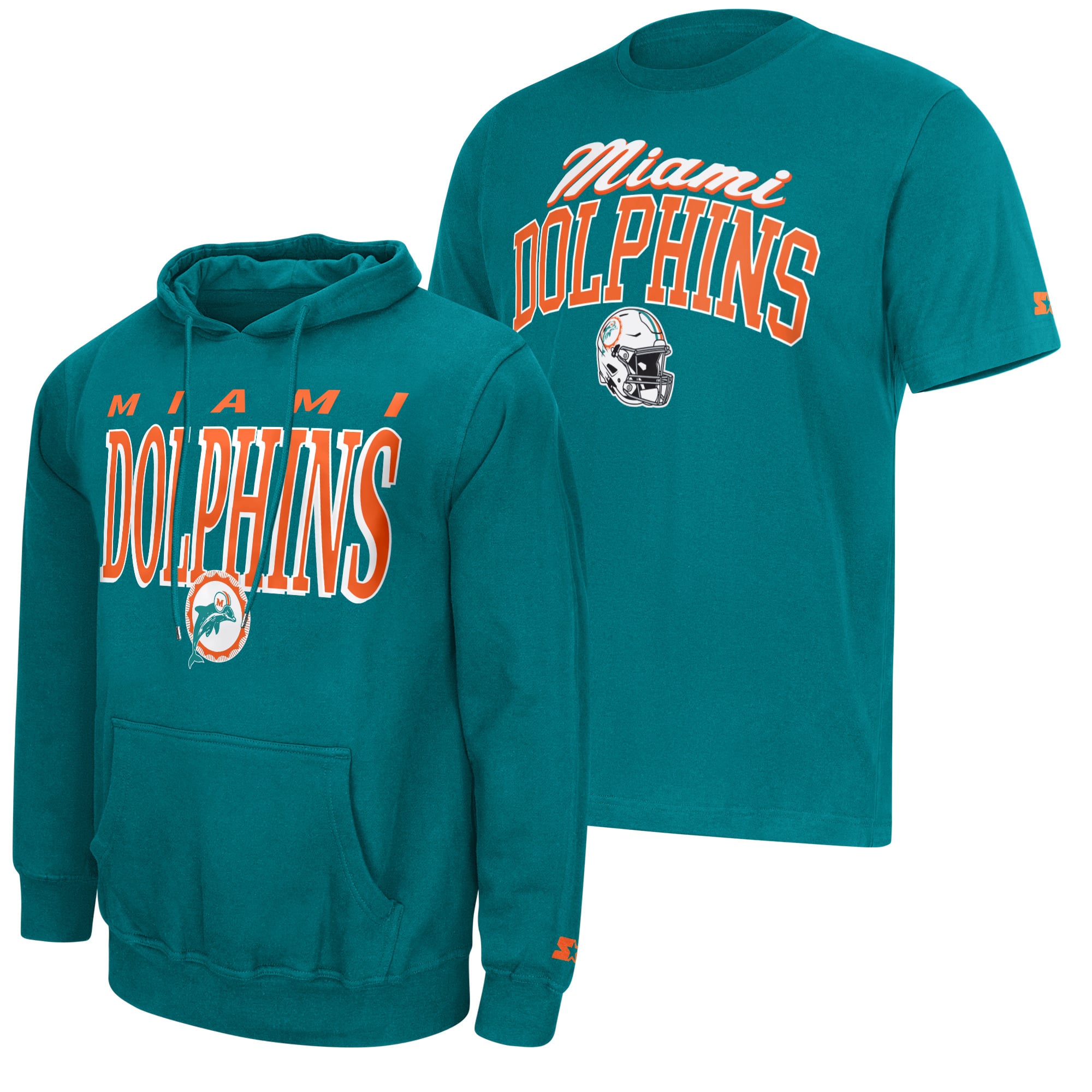 Pack sweat à capuche et t-shirt Starter Aqua Miami Dolphins Vintage Logo pour homme
