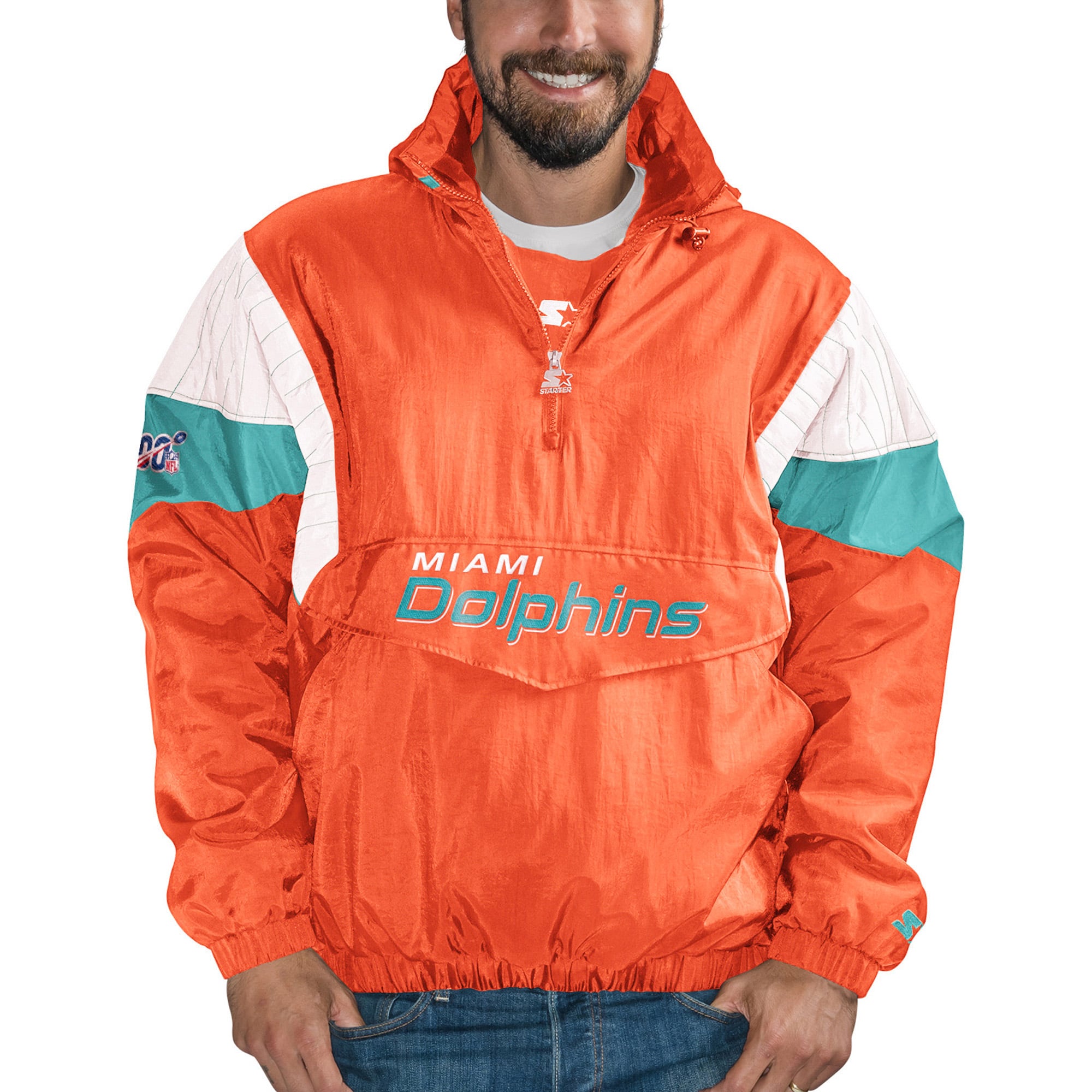 Men's Starter Orange/Aqua Miami Dolphins NFL 100 Thursday Night