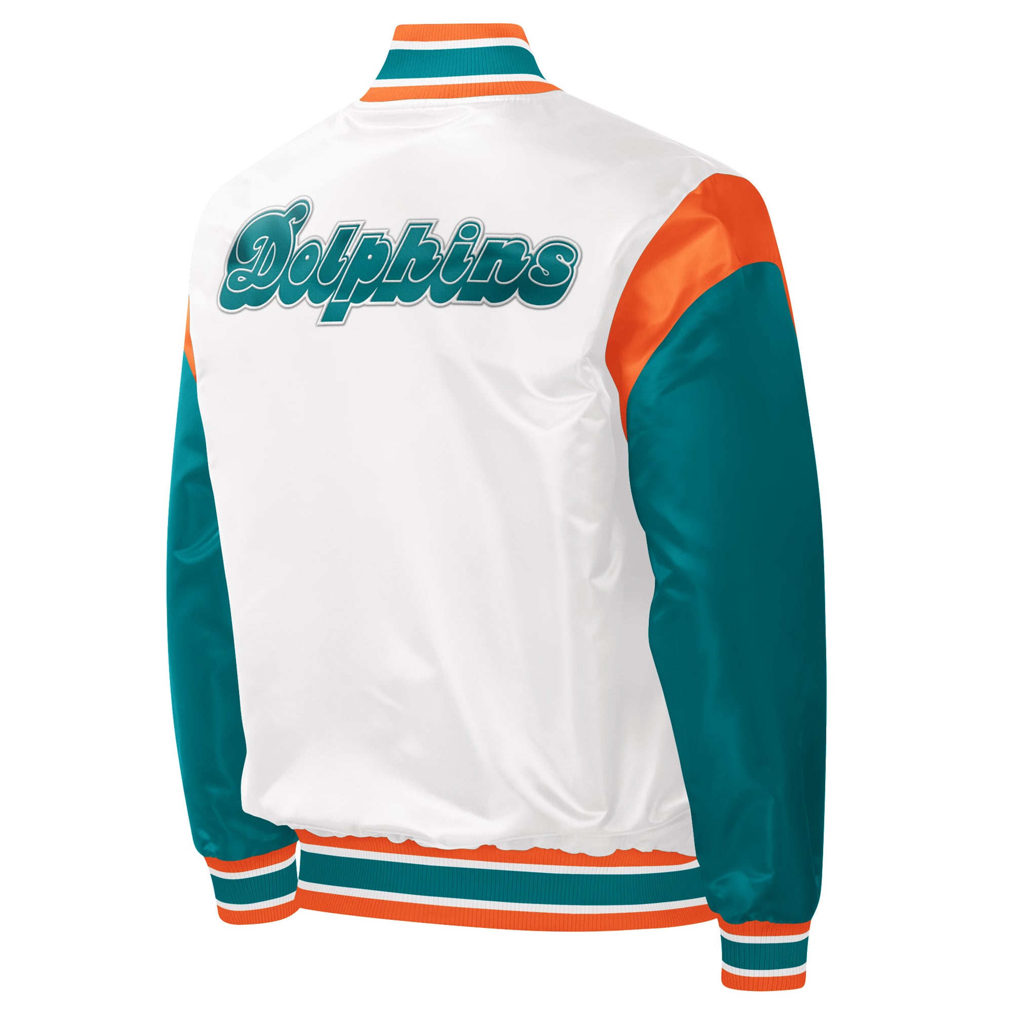 Men's Starter White Miami Dolphins Throwback Warm Up Pitch Satin