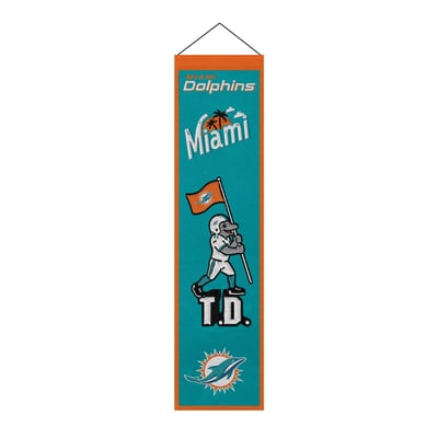 Miami Dolphins 8" x 32" Icons Banner