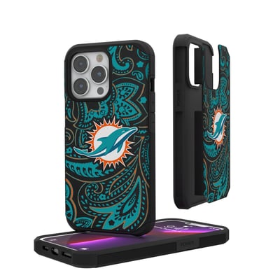 Miami Dolphins iPhone Rugged Paisley Design Case