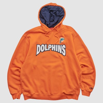 Miami Dolphins Reebok 2000s Hooded Pullover Sweatshirt - Orange - L by Fanatics Real Vintage