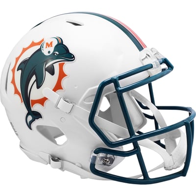 Miami Dolphins Riddell Throwback Collection 1997-2012 Speed Full-Size Authentic Helmet