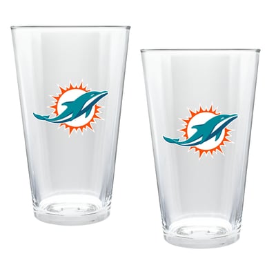 Miami Dolphins Two-Piece 16oz. Double Play Pint Glass Set