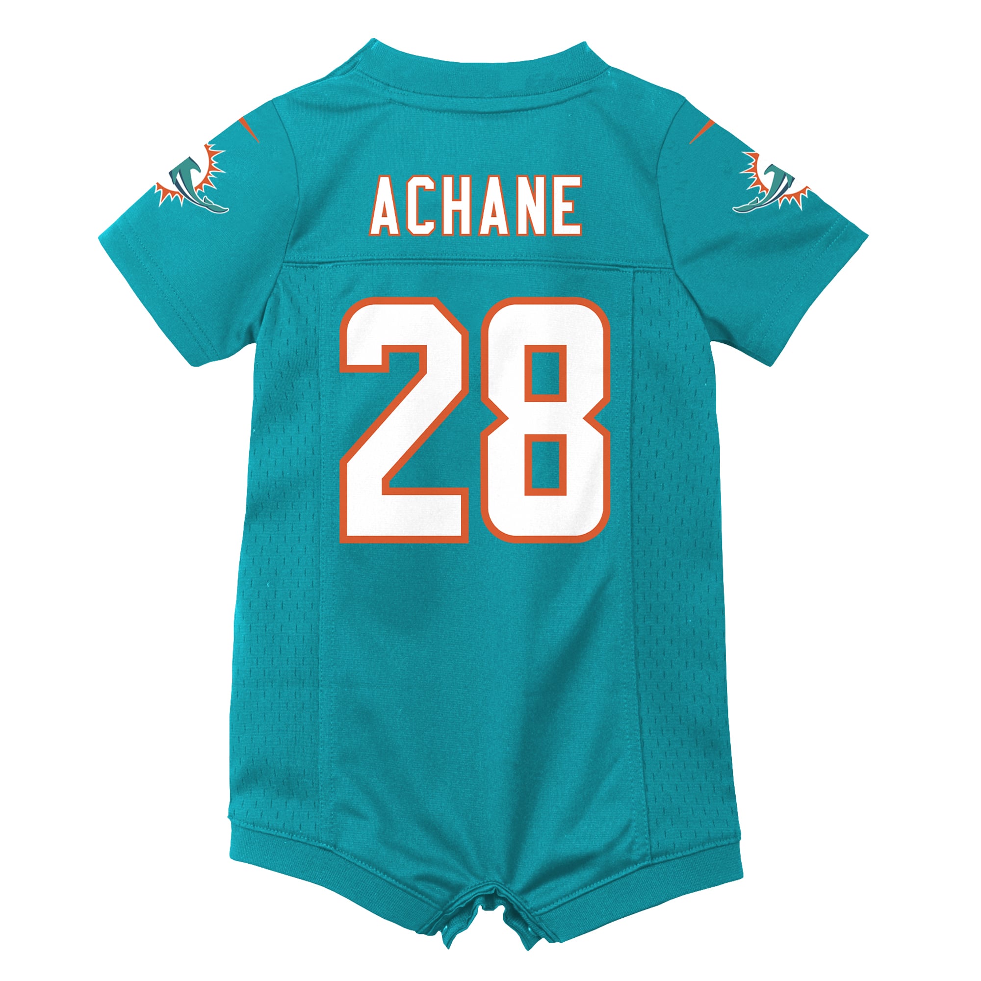 Combinaison Nike De’Von Achane Aqua Miami Dolphins pour nouveau-né, maillot de match