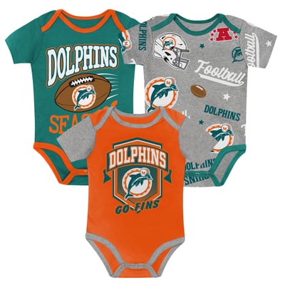  Miami Dolphins Outerstuff Newborn First Round Pick Three-Piece Bodysuit Set