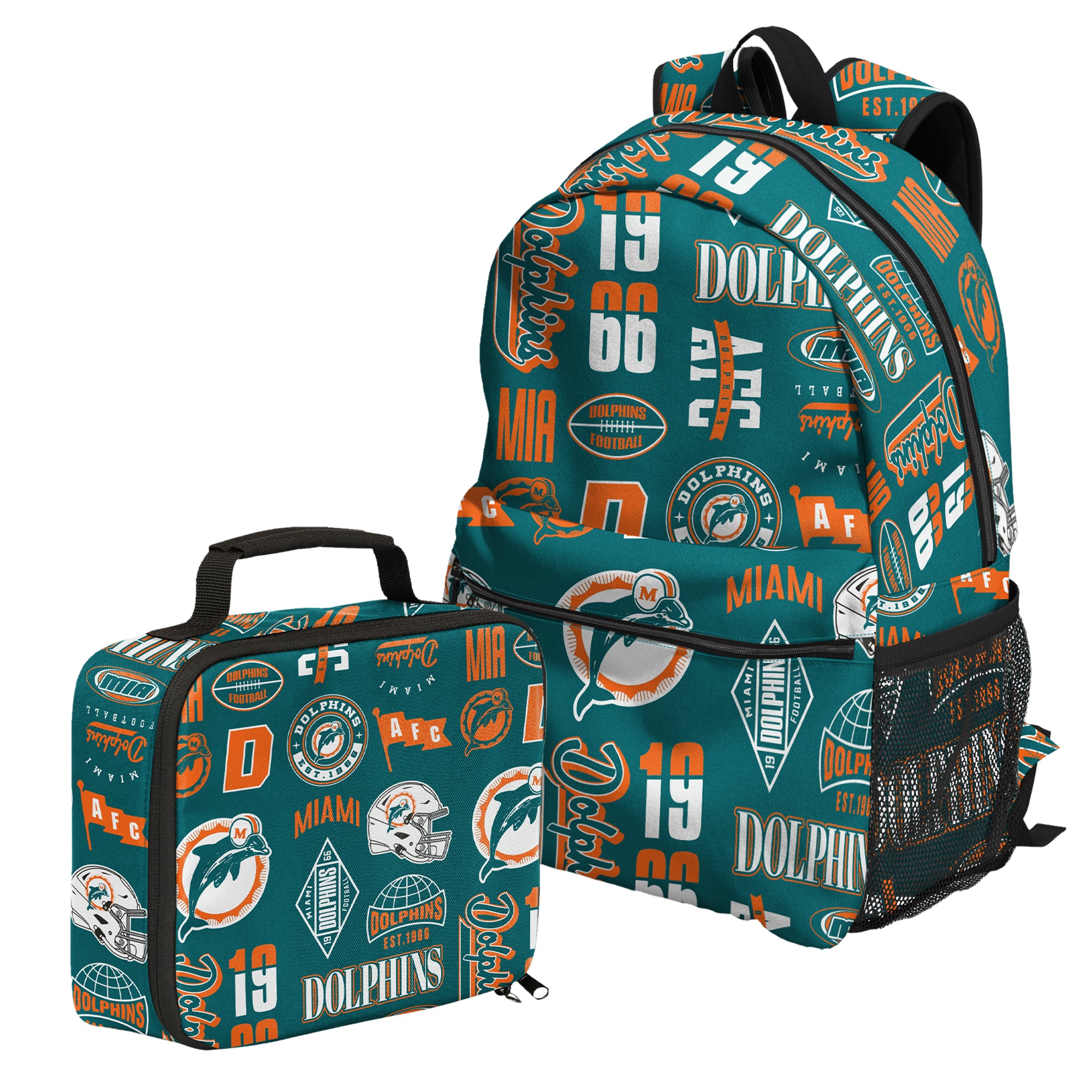 Outerstuff Miami Dolphins Backpack and Lunchbox Set