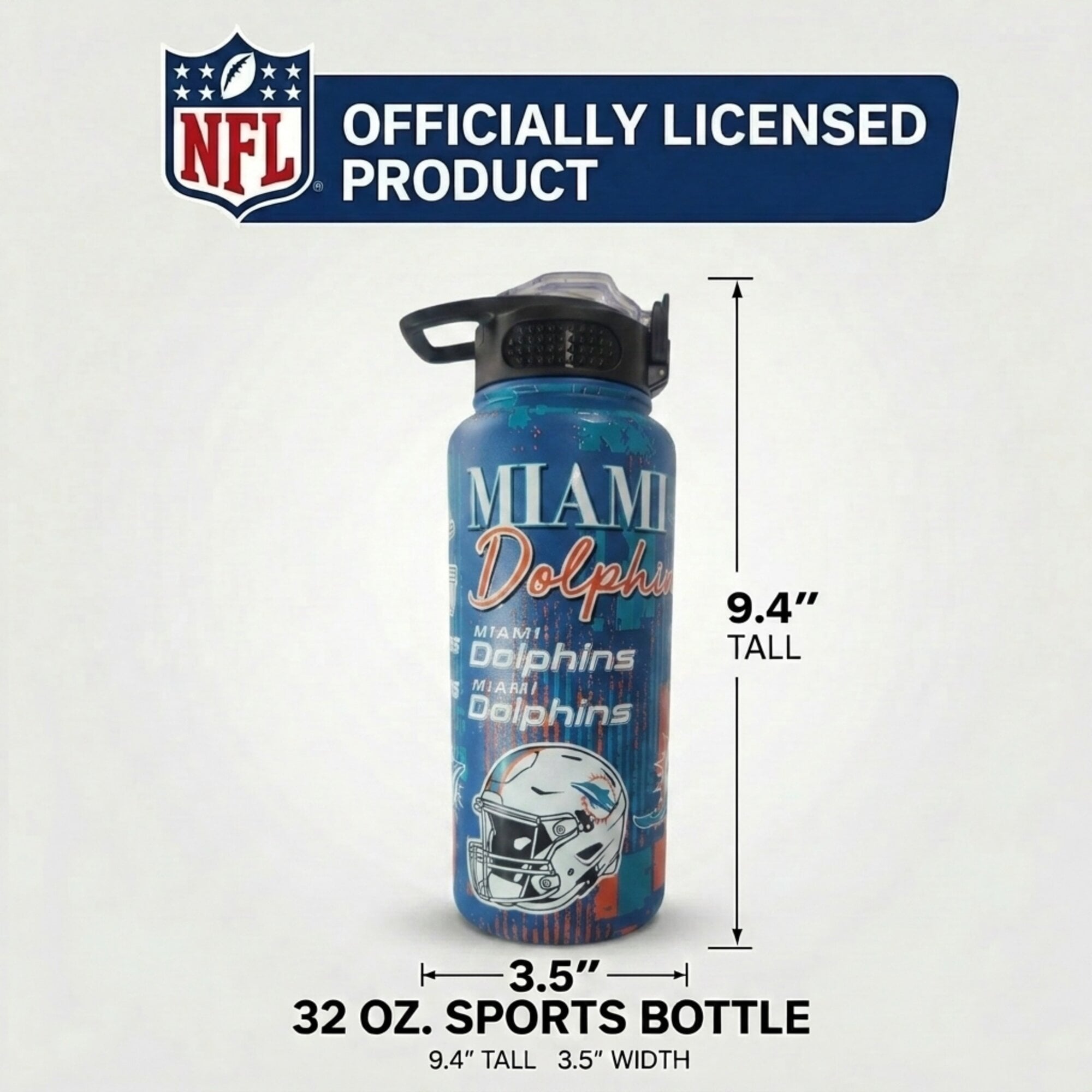 Gourde Pegasus Miami Dolphins 32 oz Home Field Mashup en acier inoxydable ProPress
