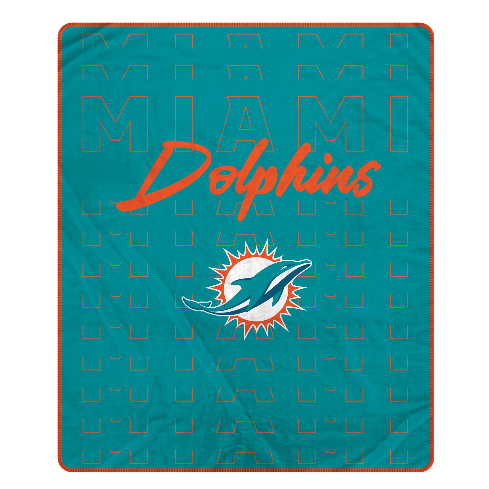 Couverture ultra douce Pegasus Miami Dolphins Echo Script Fade 50" x 60"