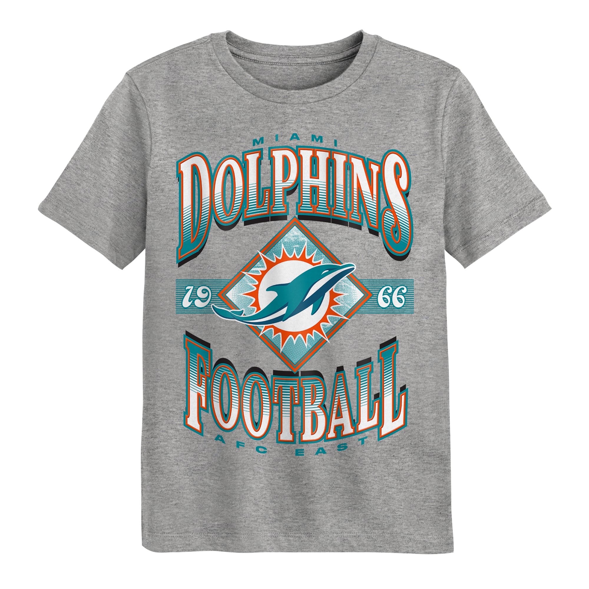 T-shirt Outerstuff gris chiné foncé Miami Dolphins d'antan