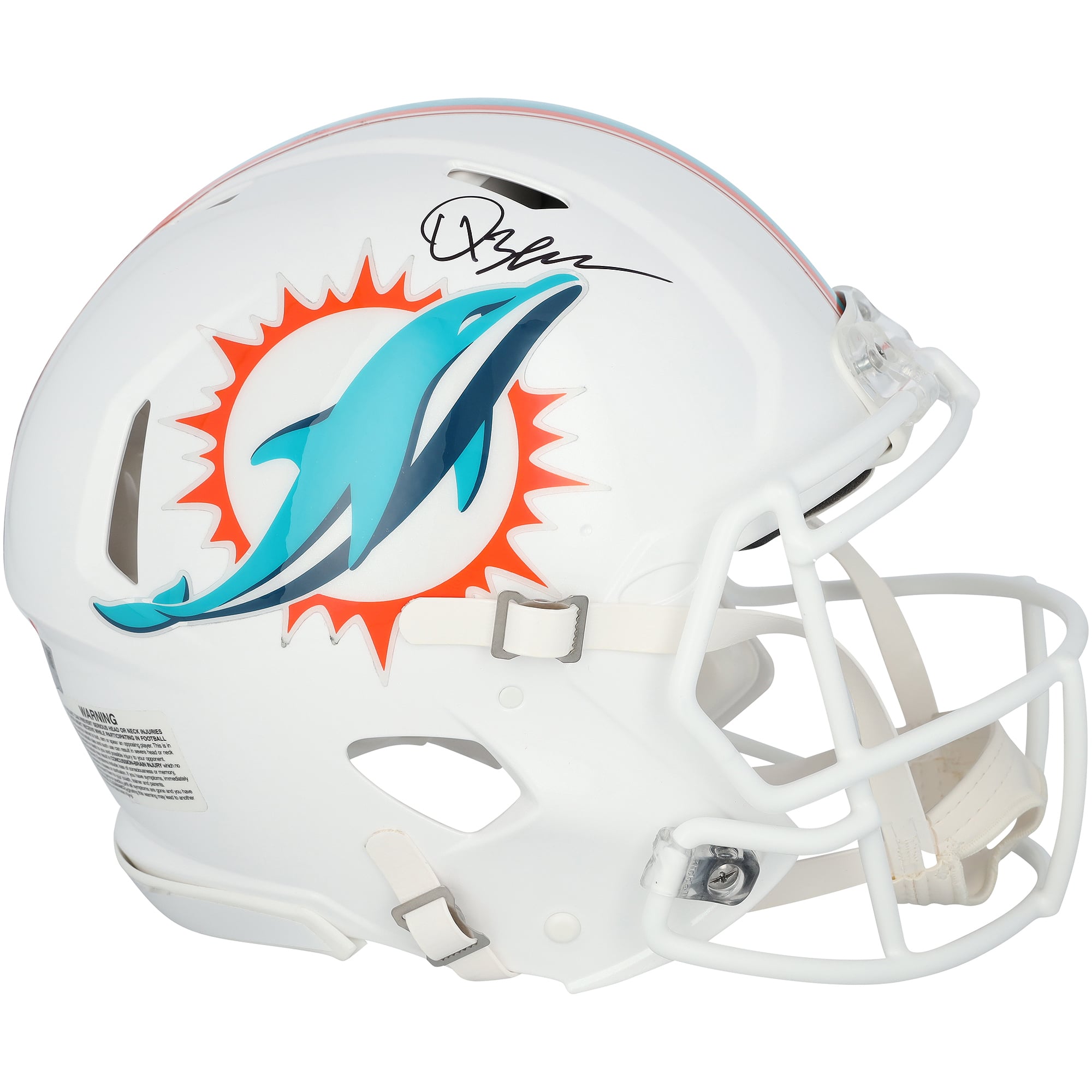 Casque Riddell Speed ​​Authentic autographié par Quinn Ewers des Miami Dolphins