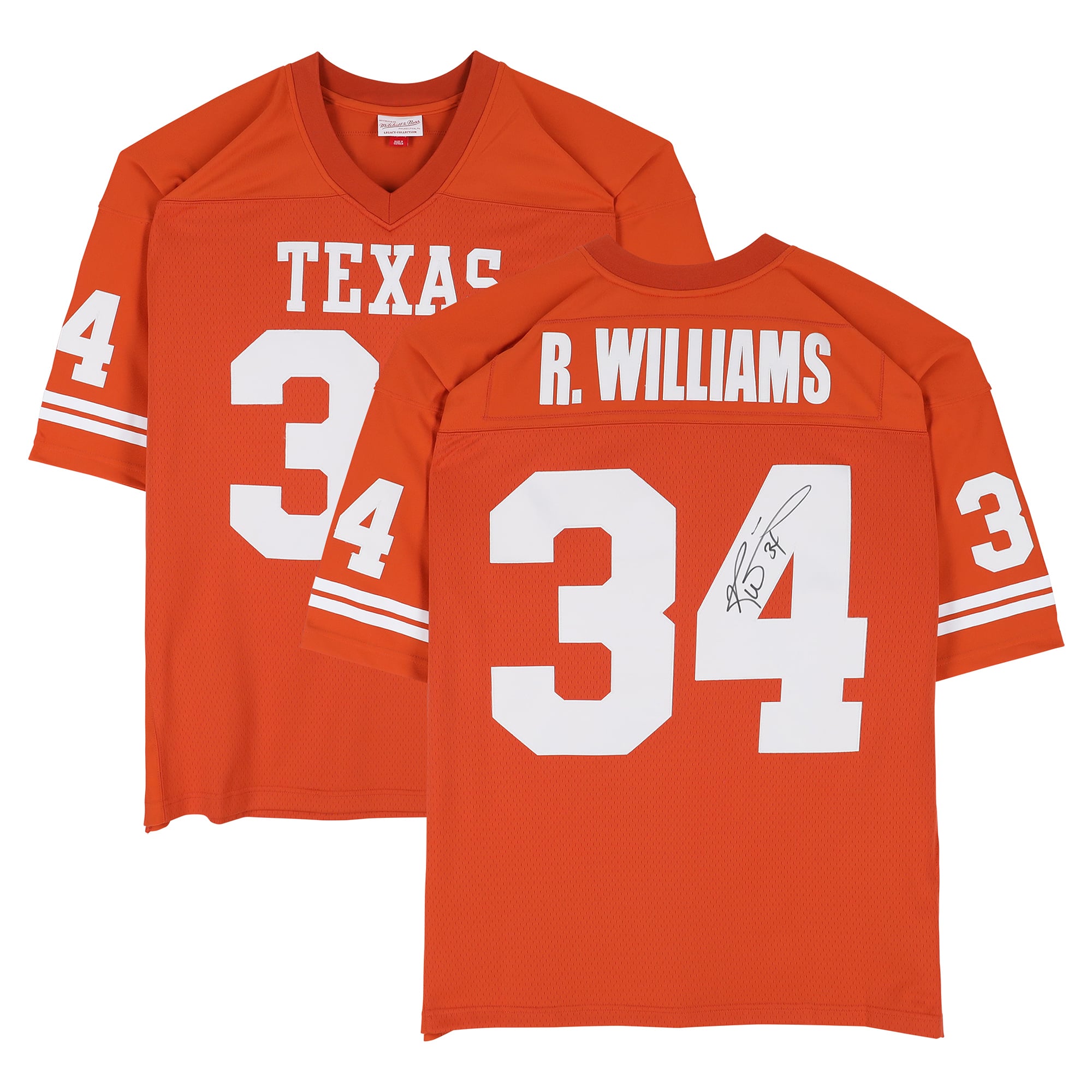 Maillot réplique orange Mitchell & Ness 1998 autographié par Ricky Williams des Miami Dolphins